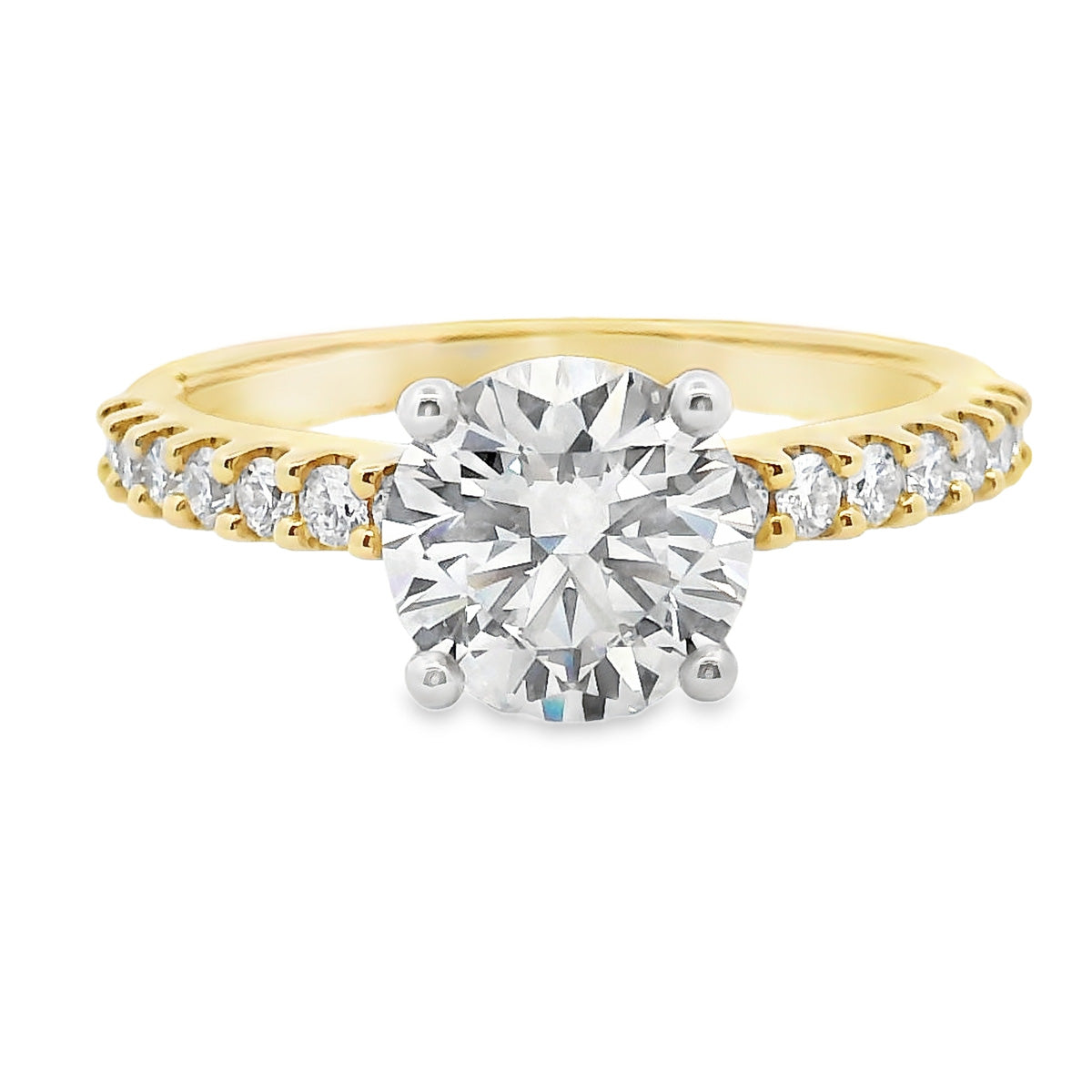 18ct Yellow & White Gold 1.54ct Lab Grown Engagement Ring