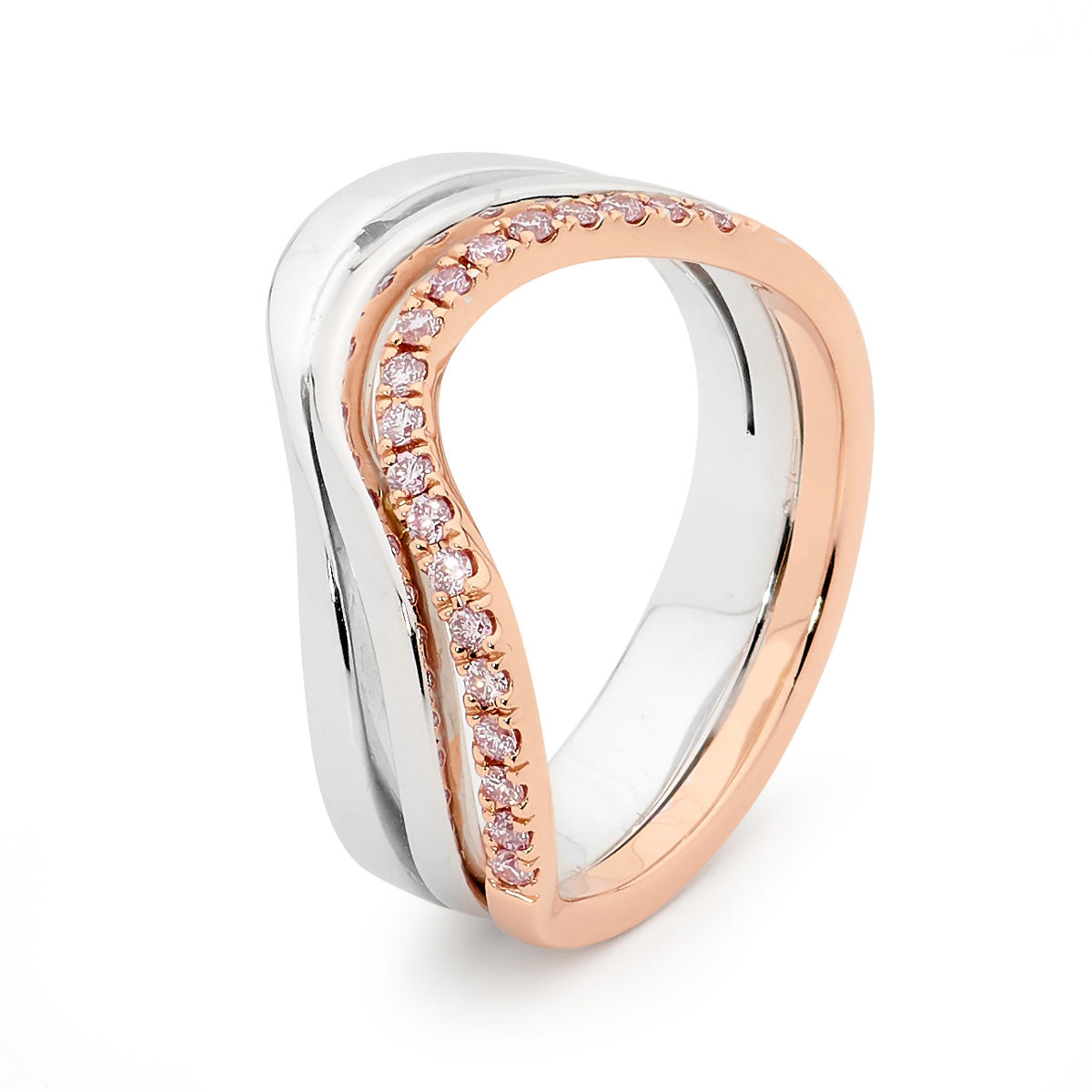 18ct White & Rose Gold Pink Argyle Diamond Ring