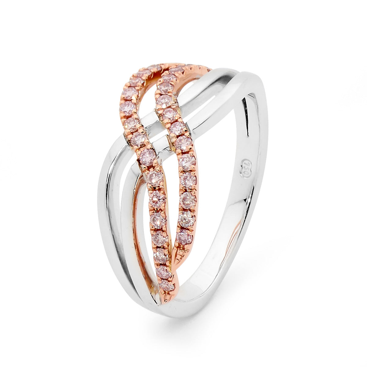 18ct White & Rose Gold Pink Argyle Diamond Ring