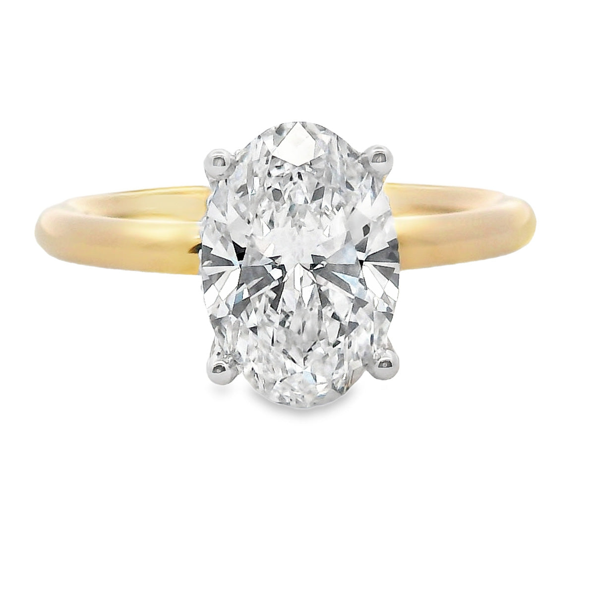 18ct Yellow & White Gold 2.10ct Lab Grown Engagement Ring