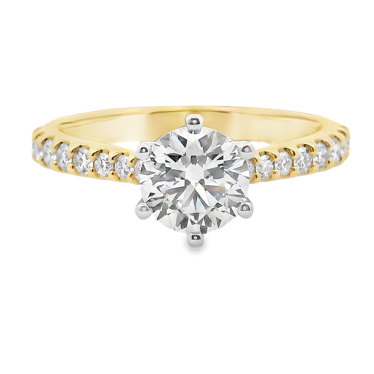 18ct Yellow & White Gold 1.01ct Lab Grown Engagement Ring