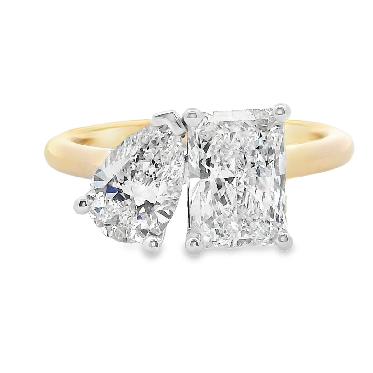 18ct Yellow & White Gold Toi Et Moi Lab Grown Engagement Ring