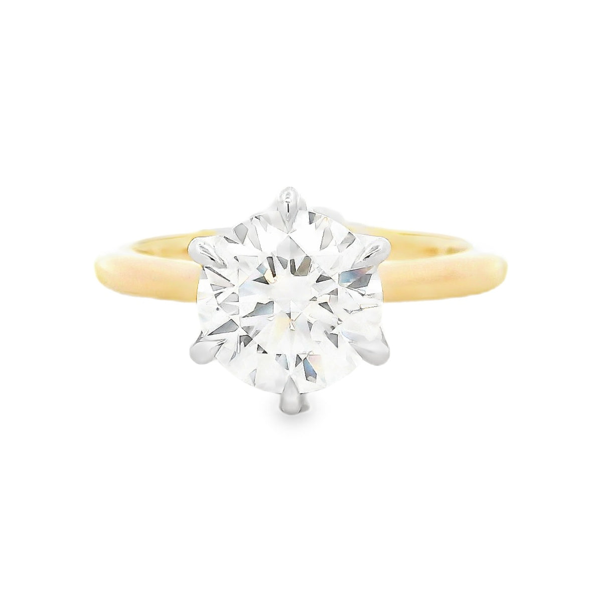 18ct Yellow and White Gold 2.01ct Lab Grown Diamond Engagement Ring
