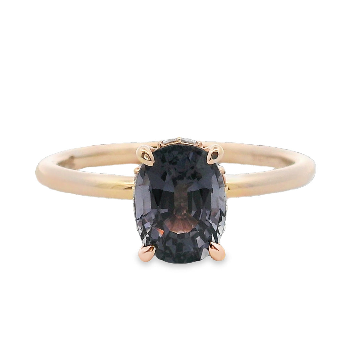 9ct Yellow Gold Spinel and Diamond Ring
