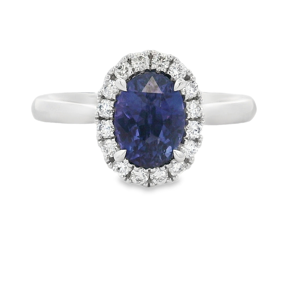 18ct White Gold Sapphire and Diamond Ring