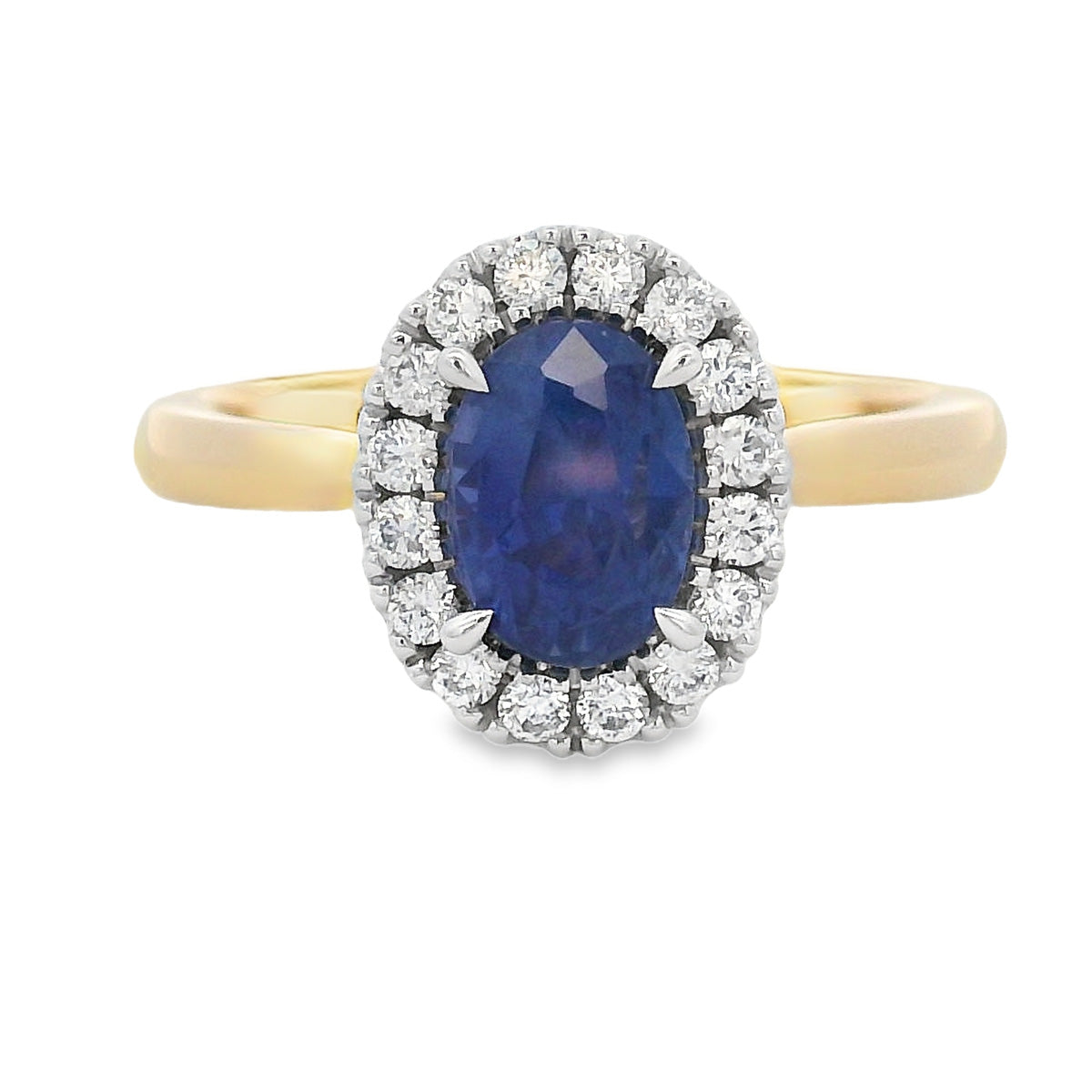 18ct Yellow & White Gold Sapphire and Diamond Ring