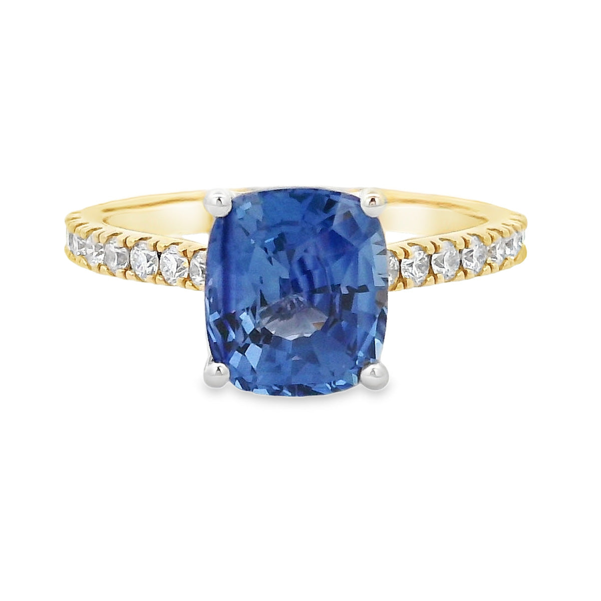 18ct Yellow & White Gold Sapphire and Diamond Ring