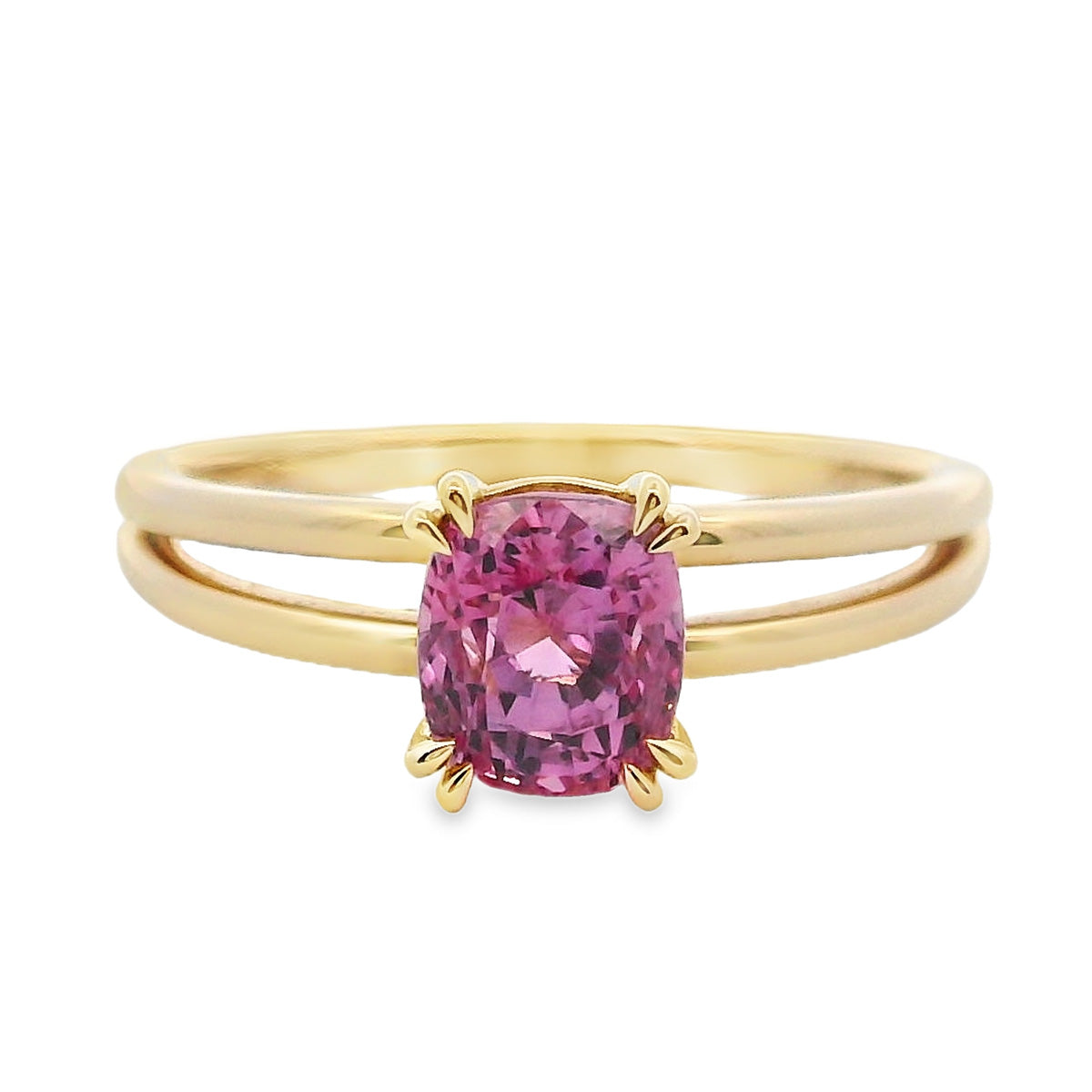 18ct Yellow Gold Pink Sapphire Ring