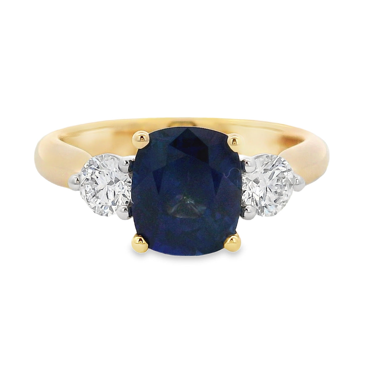 18ct Yellow & White Gold Sapphire and Diamond Ring