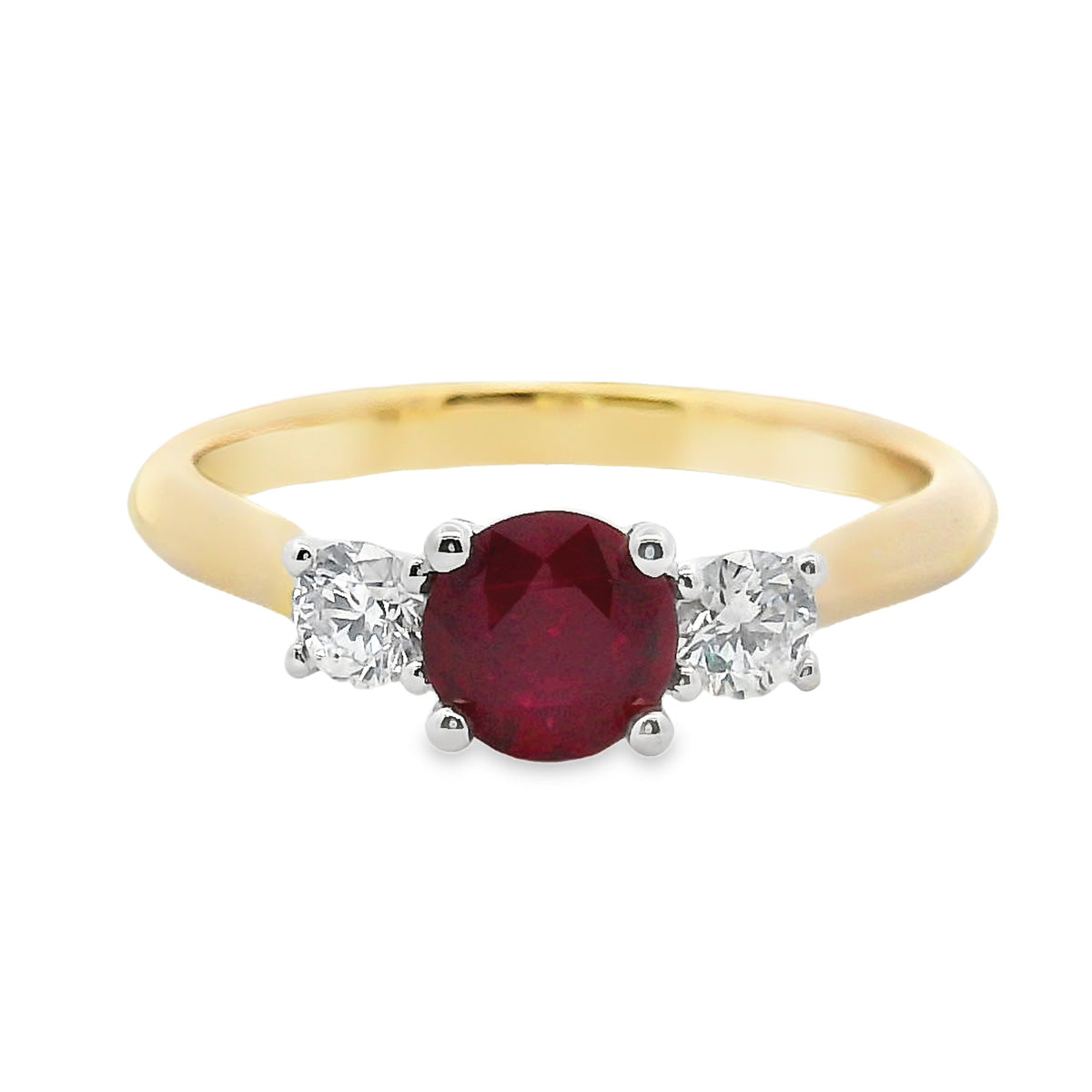 18ct Yellow & White Gold Ruby and Diamond Ring