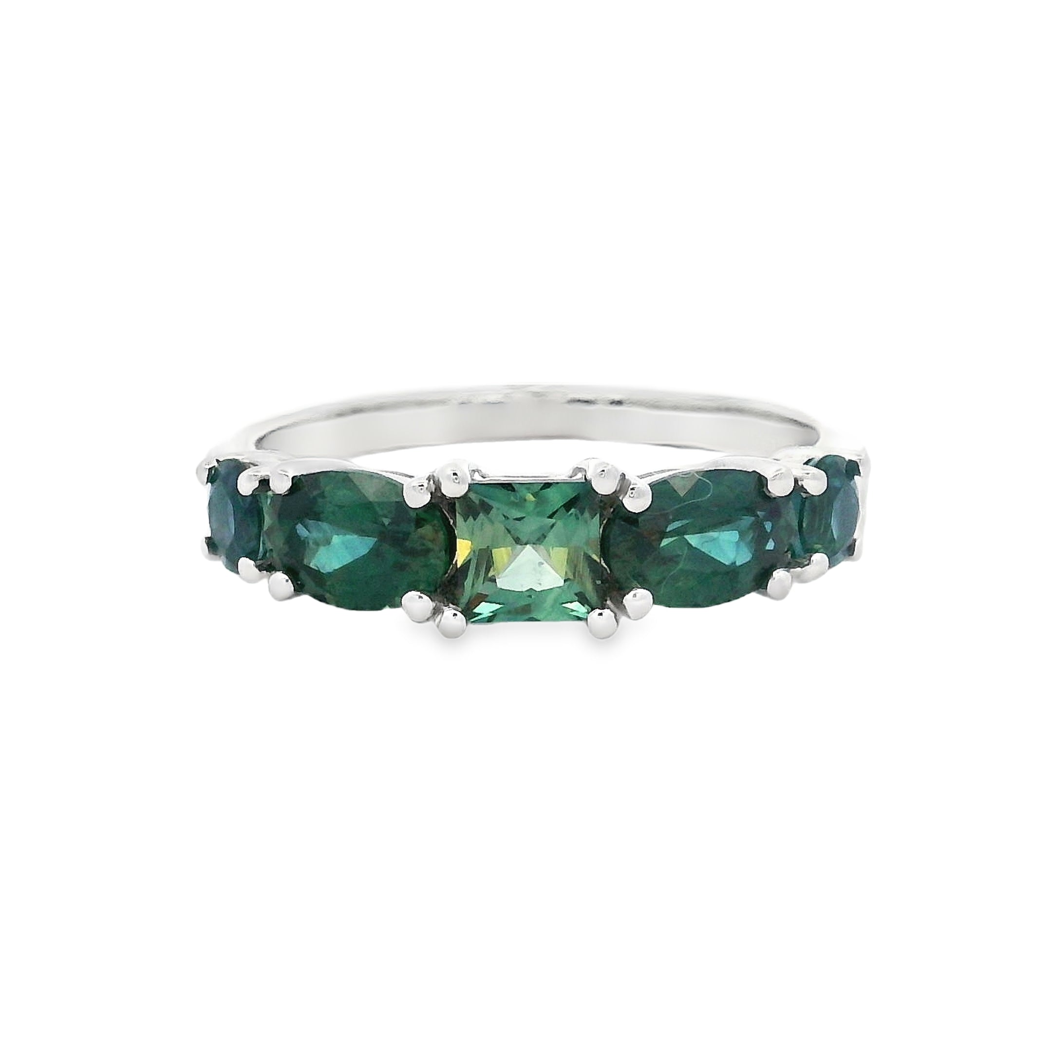 9ct White Gold Multi Shape Sapphire Ring