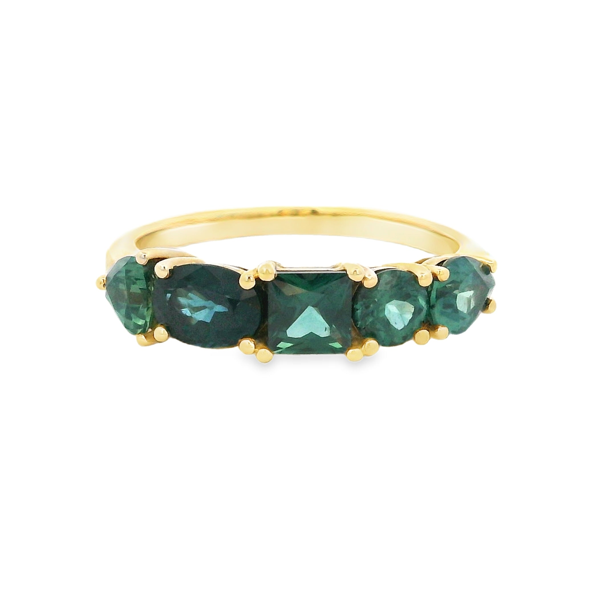9ct Yellow Gold Multi Shape Sapphire Ring