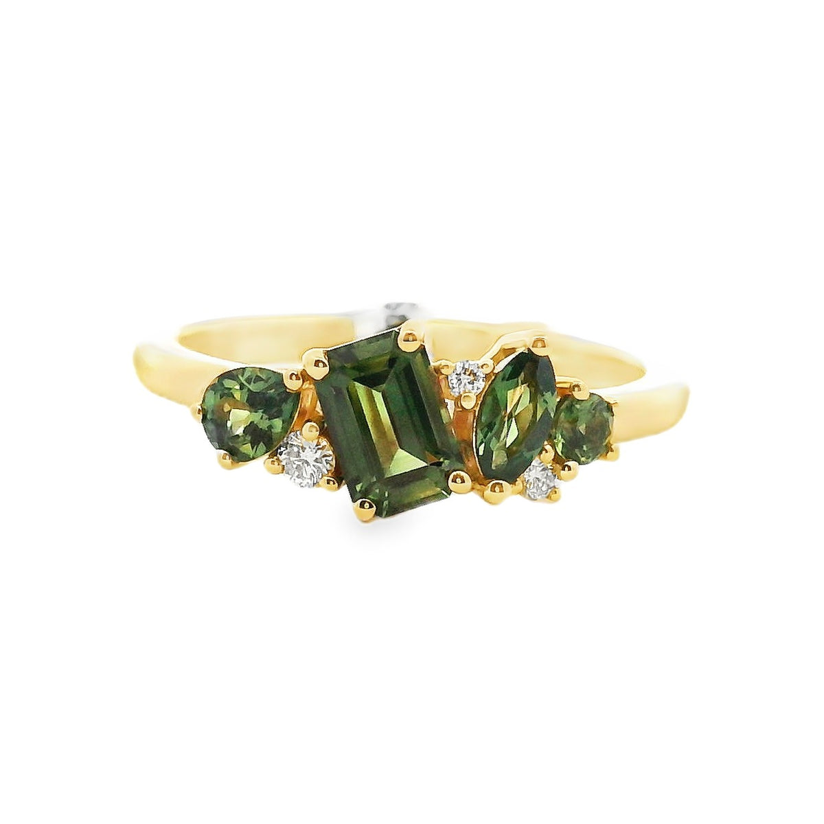 18ct Yellow Gold Sapphire and Diamond Ring