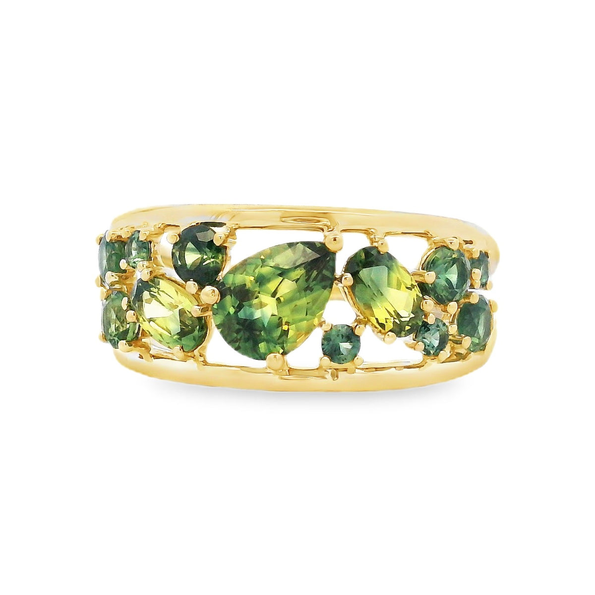 9ct Yellow Gold Parti Sapphire Ring
