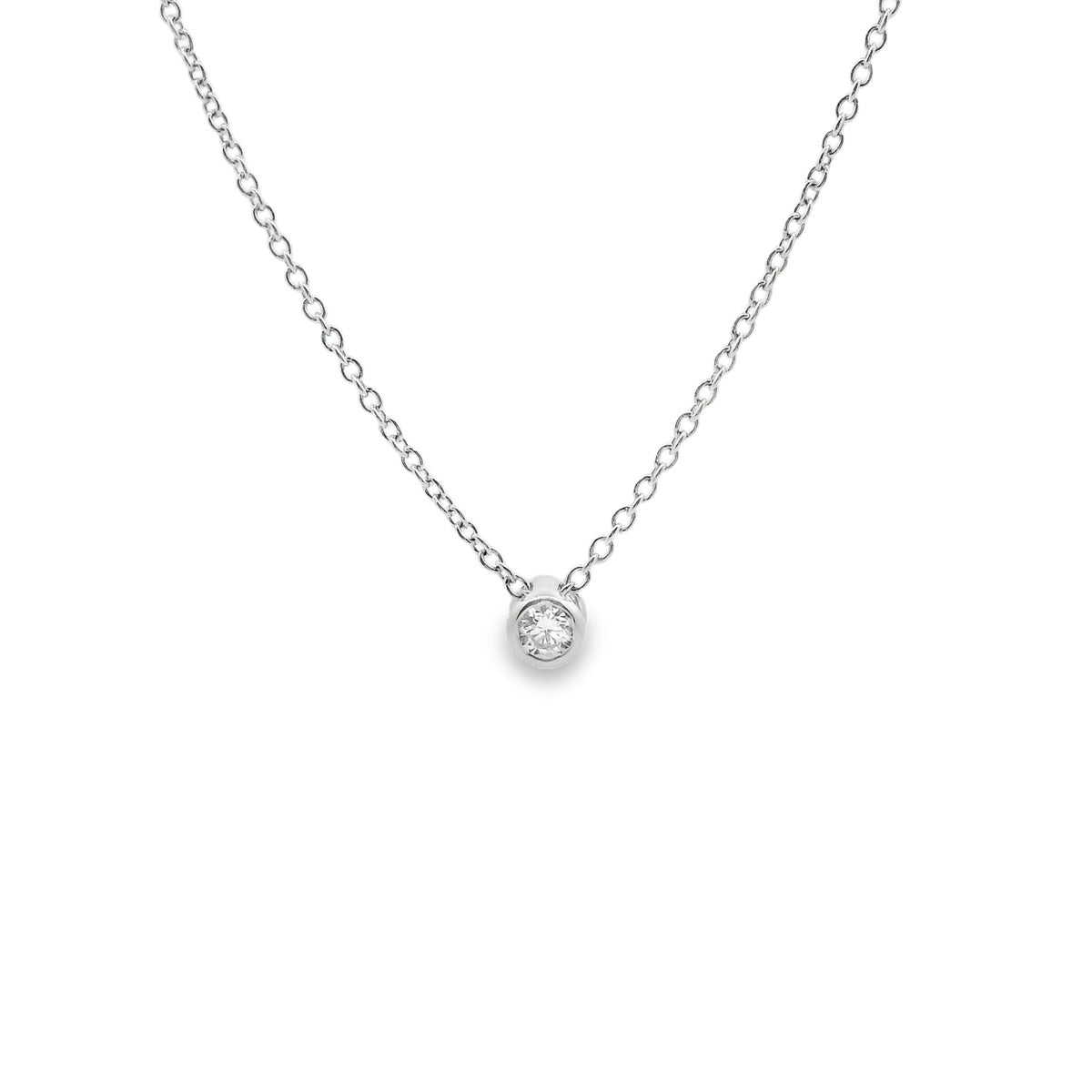 9ct White Gold 0.10ct Diamond Slider Pendant