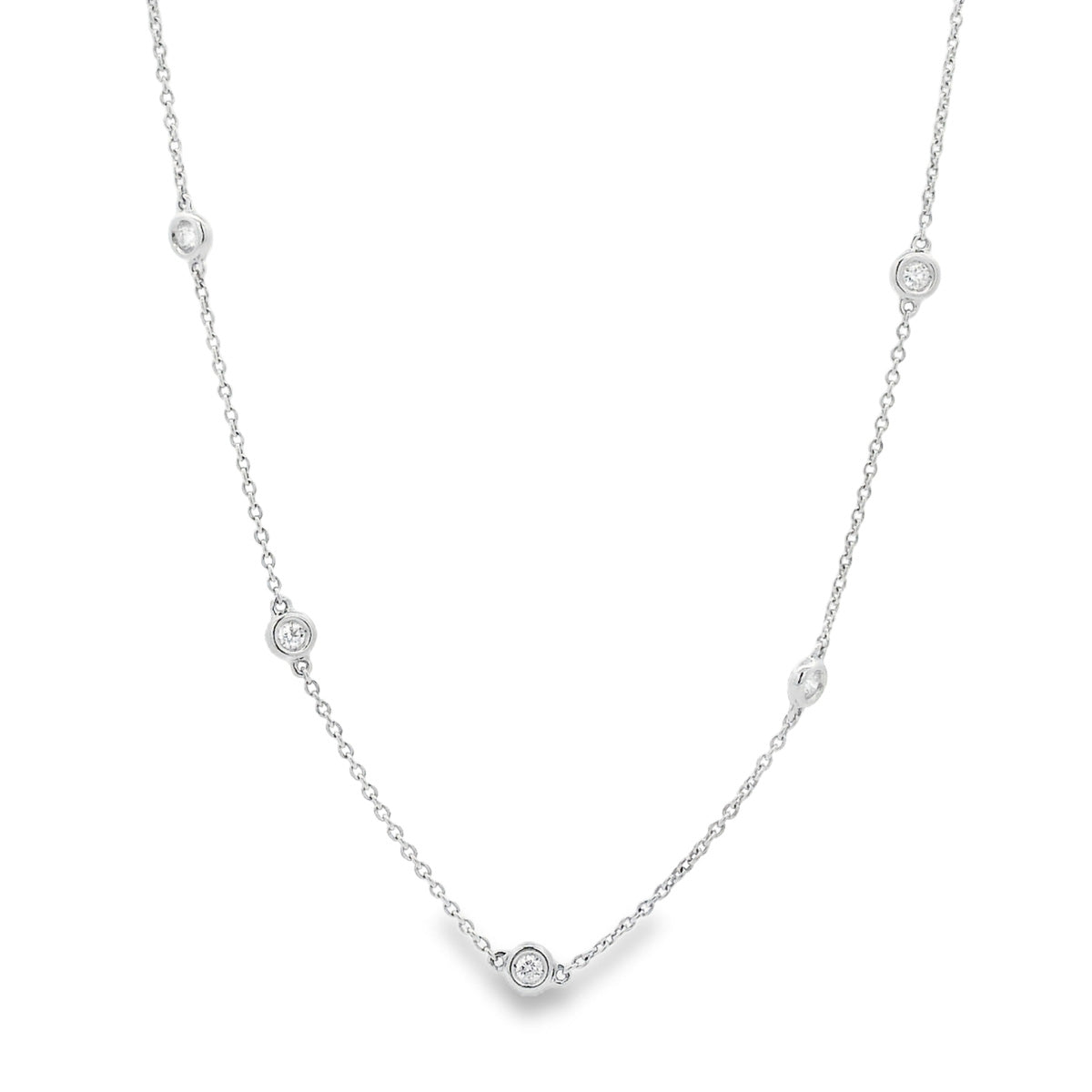 18ct White Gold Diamond Set Chain