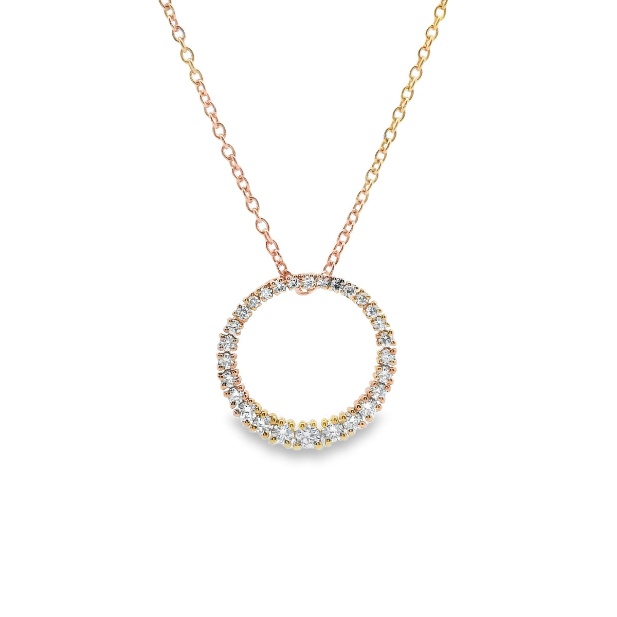 9ct Yellow Gold Diamond Circle Pendant