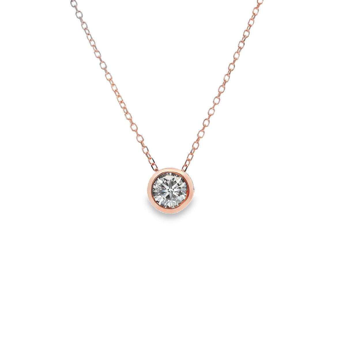 9ct Rose Gold 0.50ct Bezel Set Slider Pendant