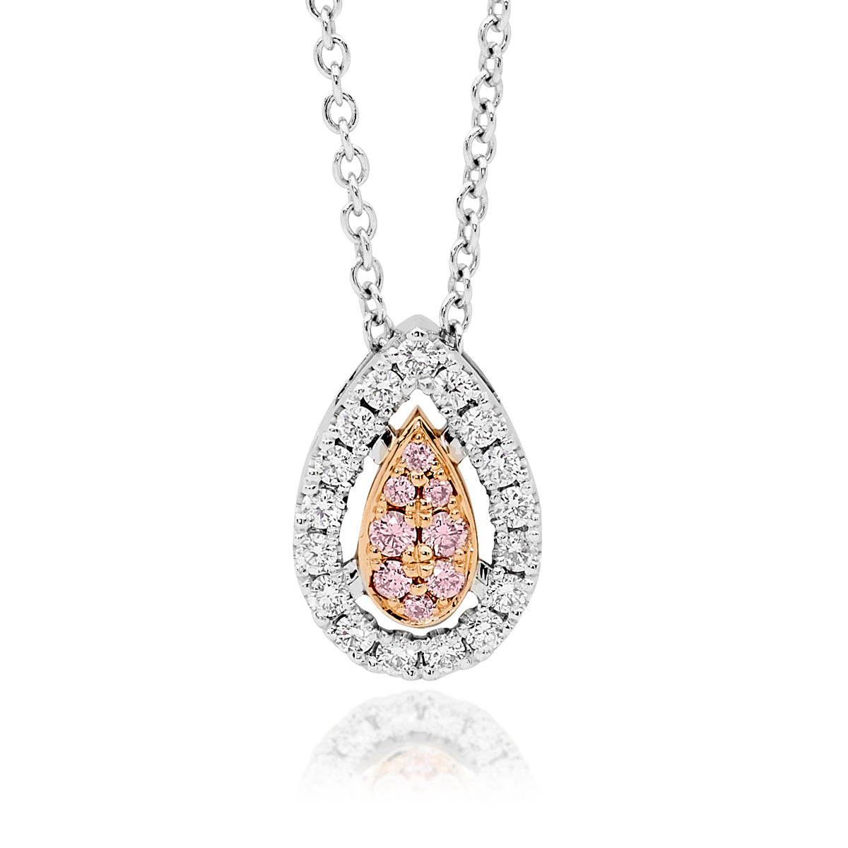 18ct White & Rose Gold Argyle Pink Diamond Pendant