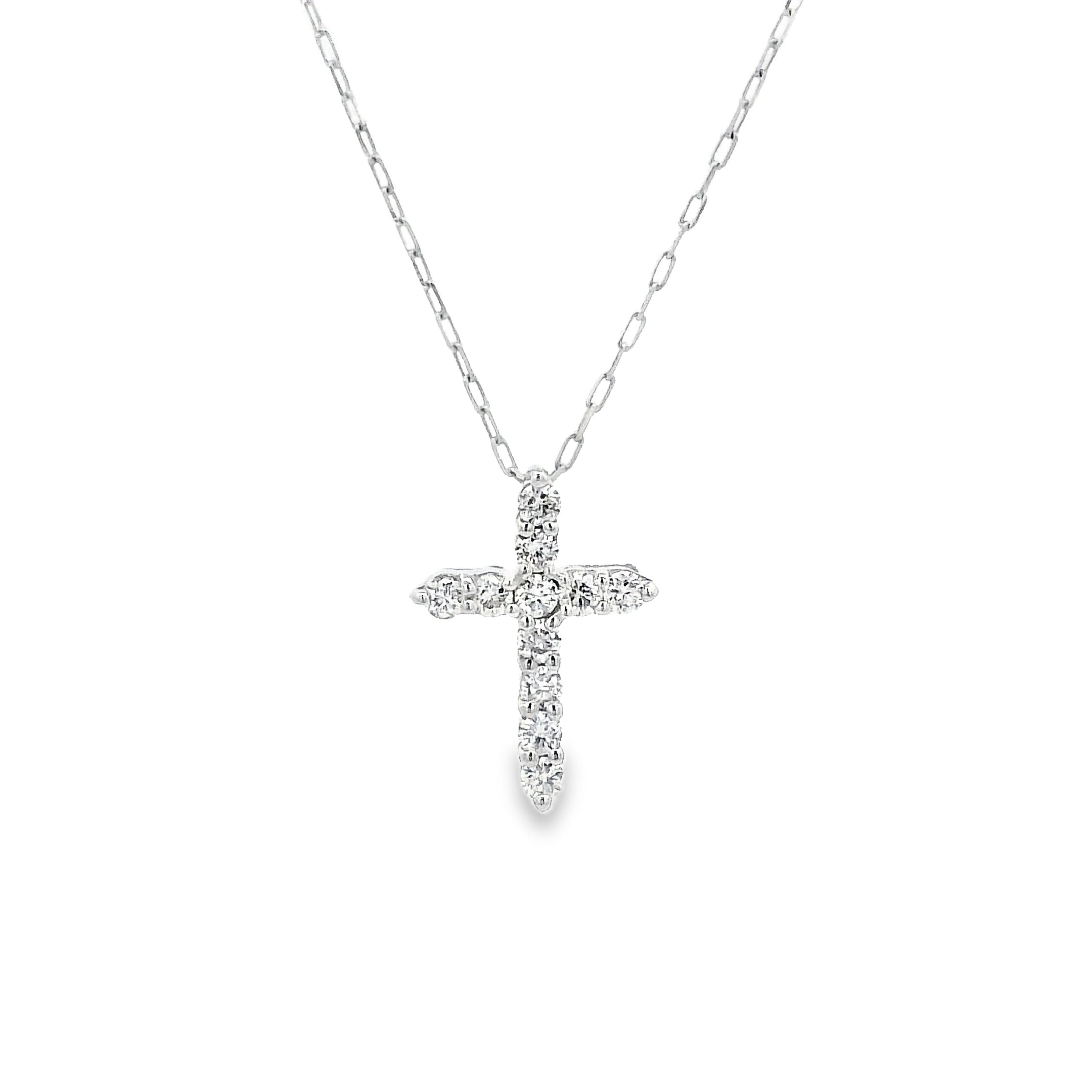 18ct White Gold Diamond Cross