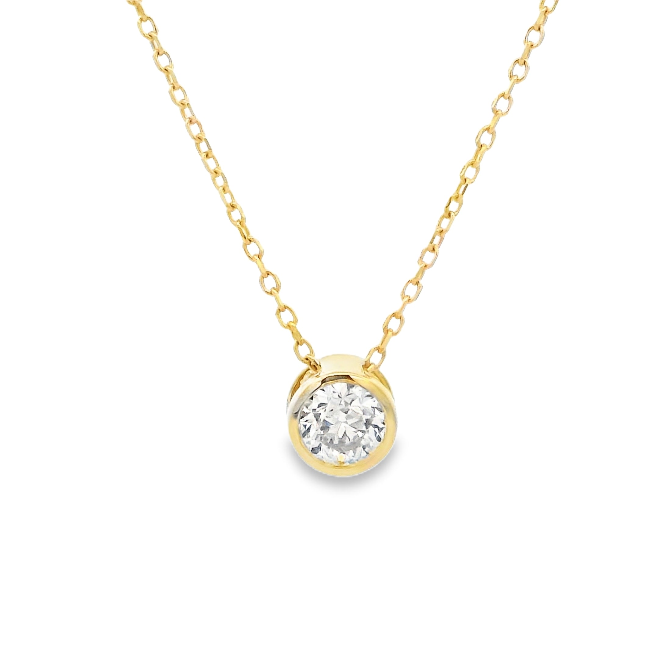 9ct Yellow Gold 0.32ct Bezel Set Slider Pendant