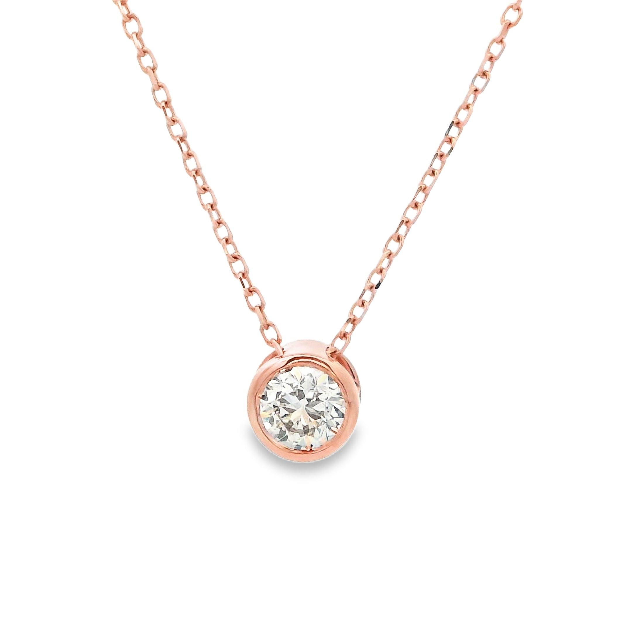 9ct Rose Gold 0.30ct Bezel Set Slider Pendant