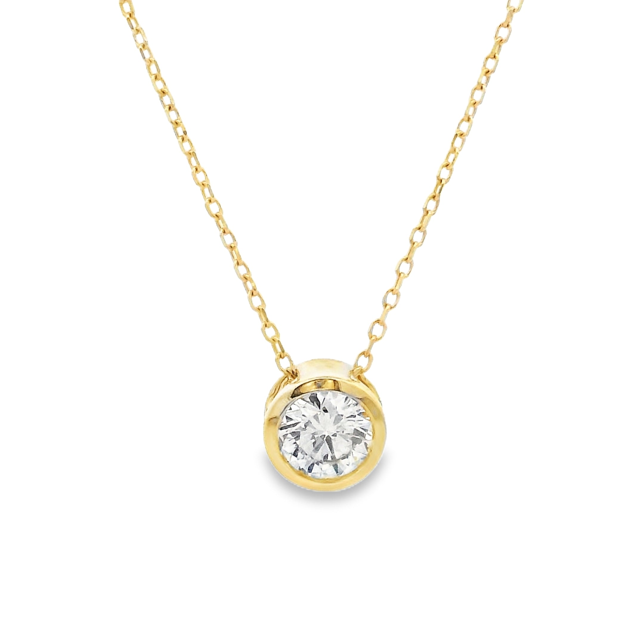 9ct Yellow Gold 0.50ct Bezel Set Slider Pendant