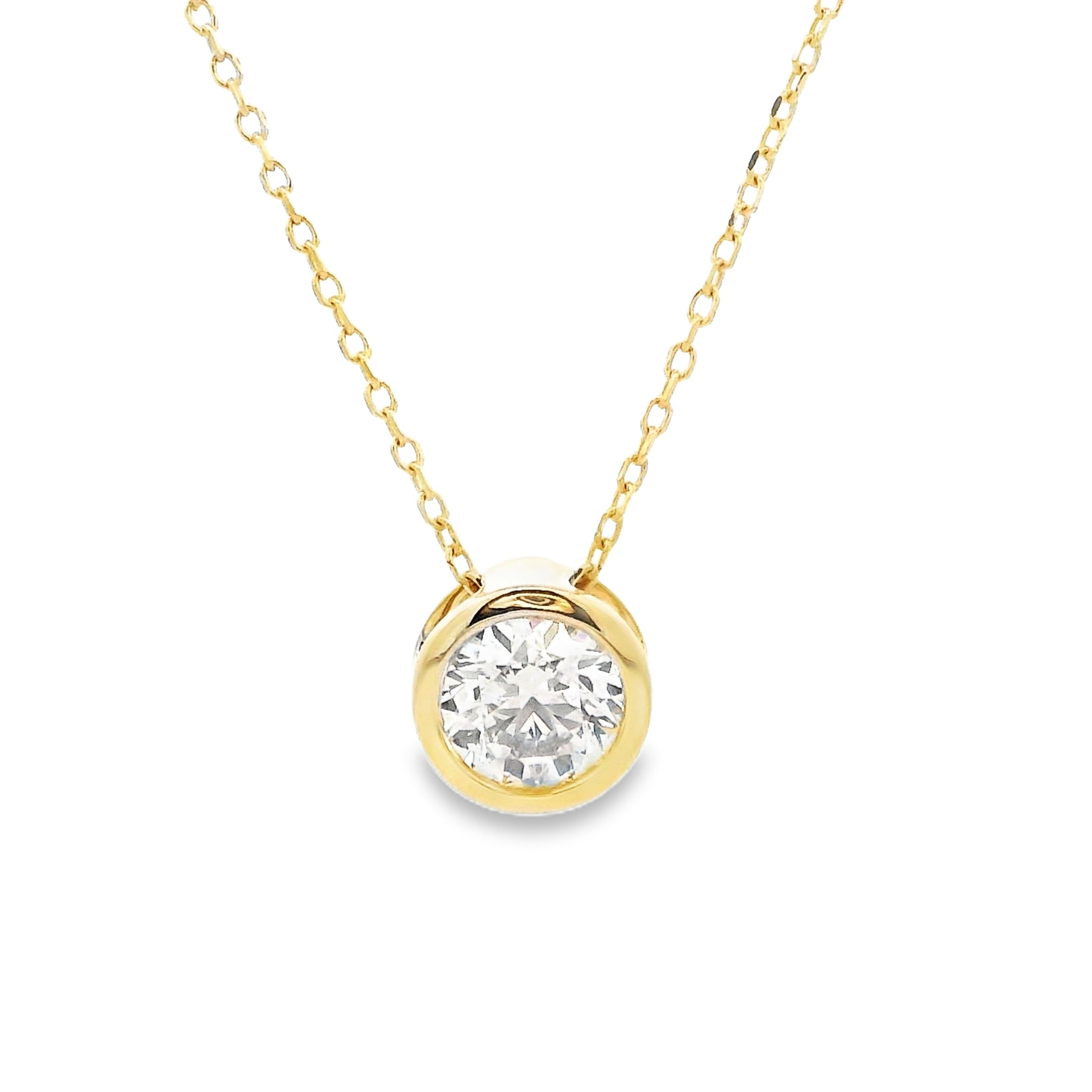 9ct Yellow Gold 0.70ct Bezel Set Slider Pendant