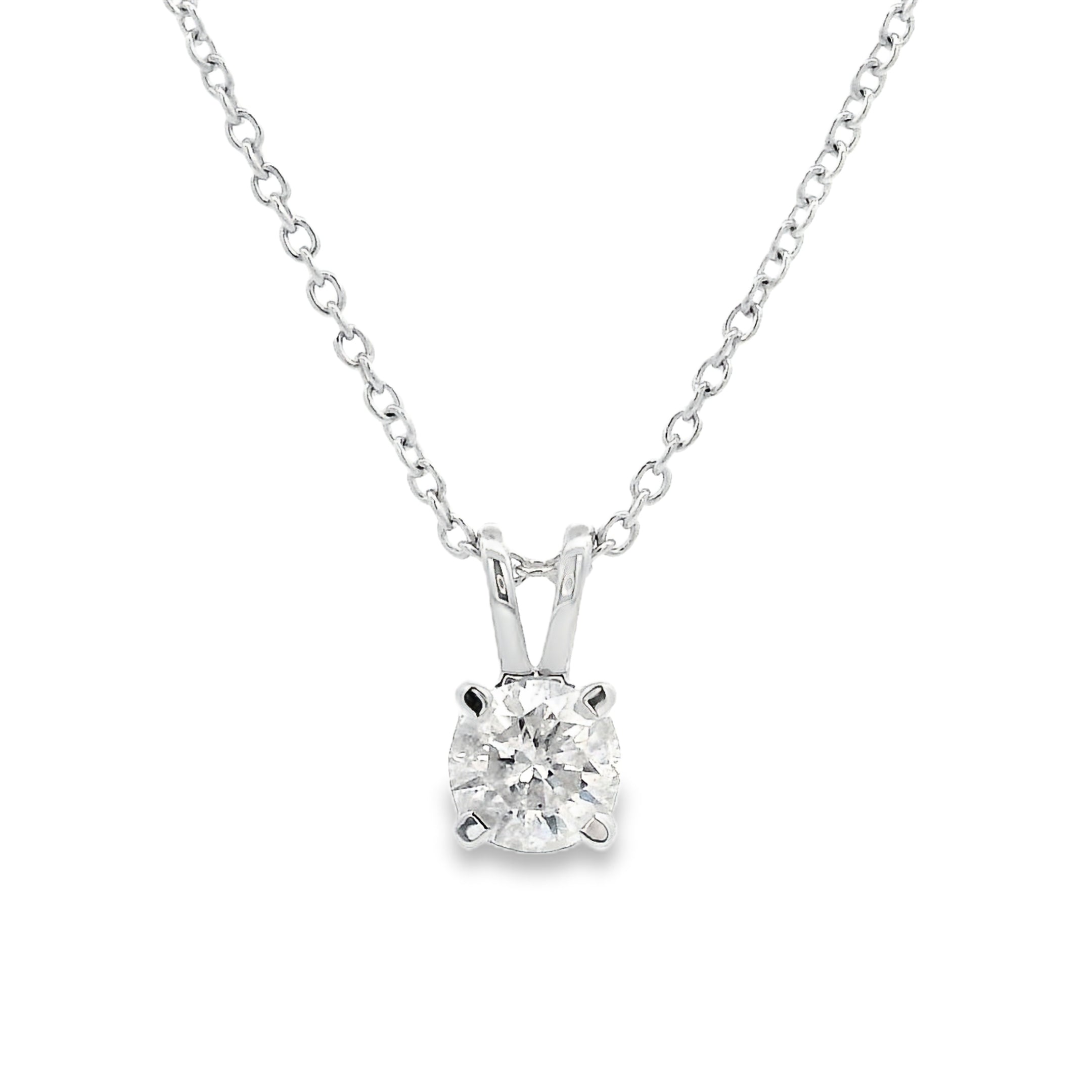 9ct White Gold 0.50ct Round Diamond Pendant