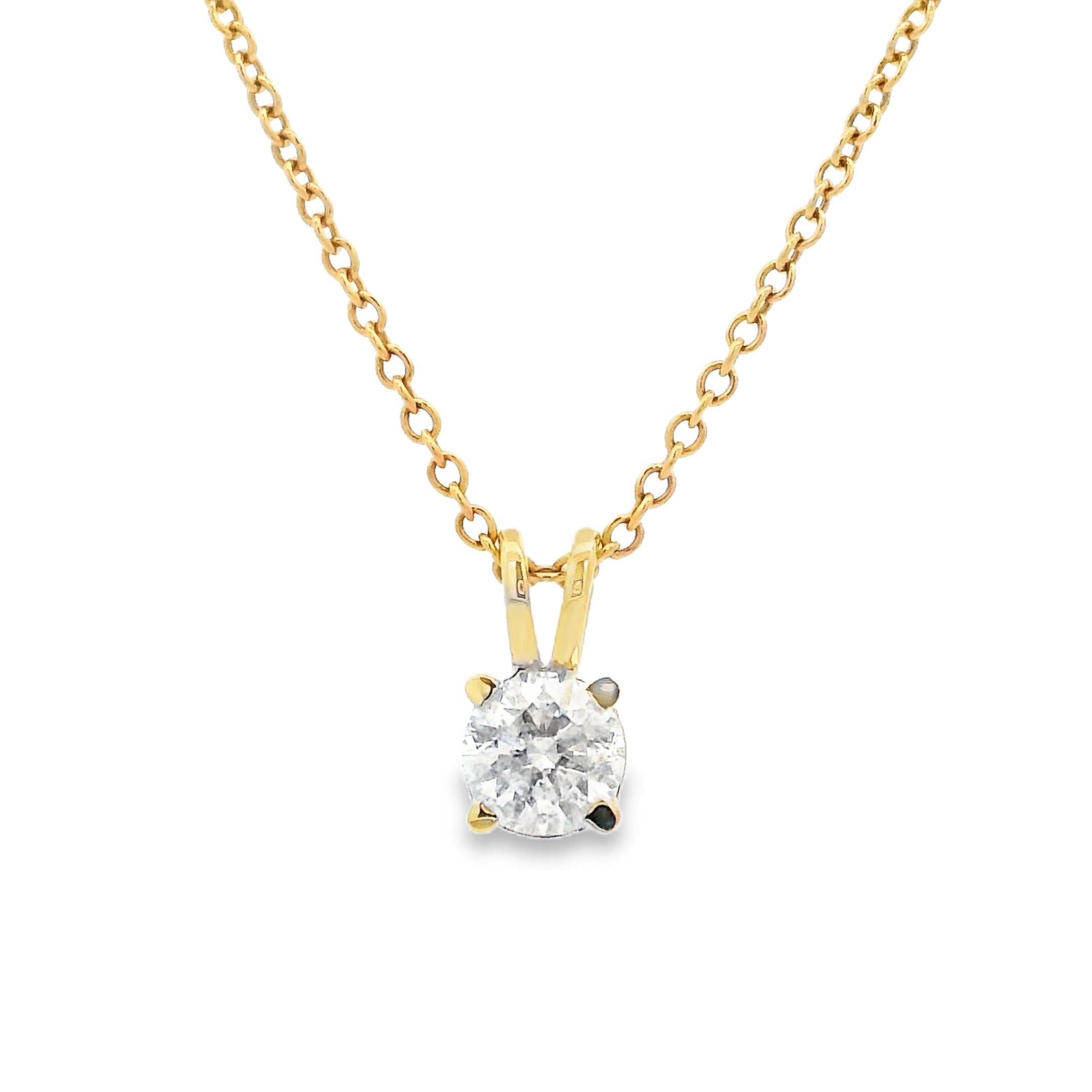 9ct Yellow Gold 0.50ct Round Diamond Pendant