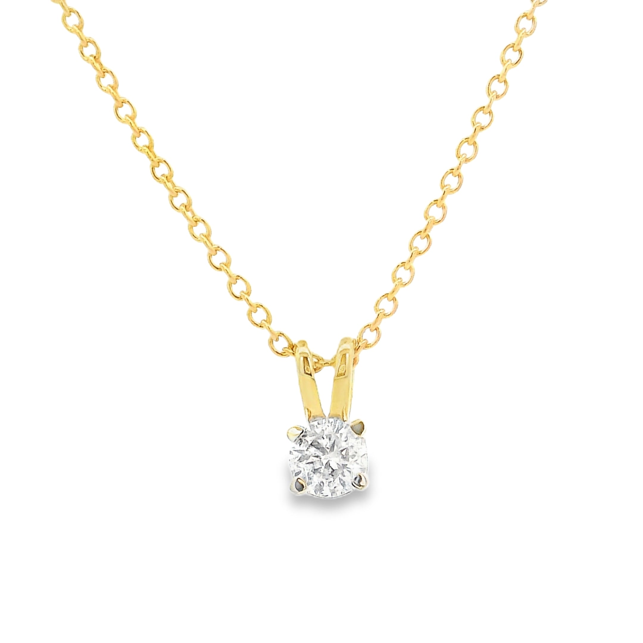 9ct Yellow Gold 0.25ct Round Diamond Pendant
