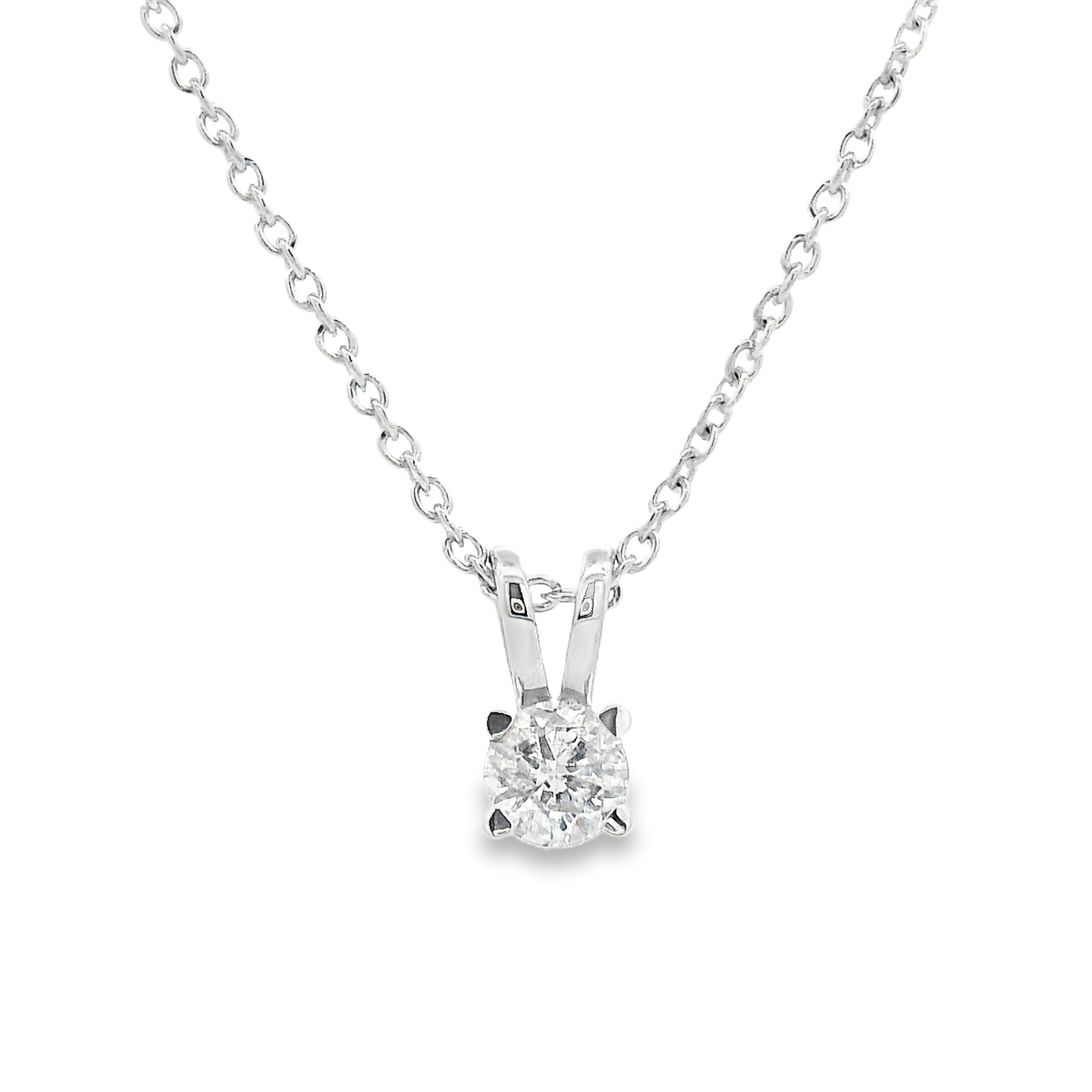 9ct White Gold 0.25ct Round Diamond Pendant