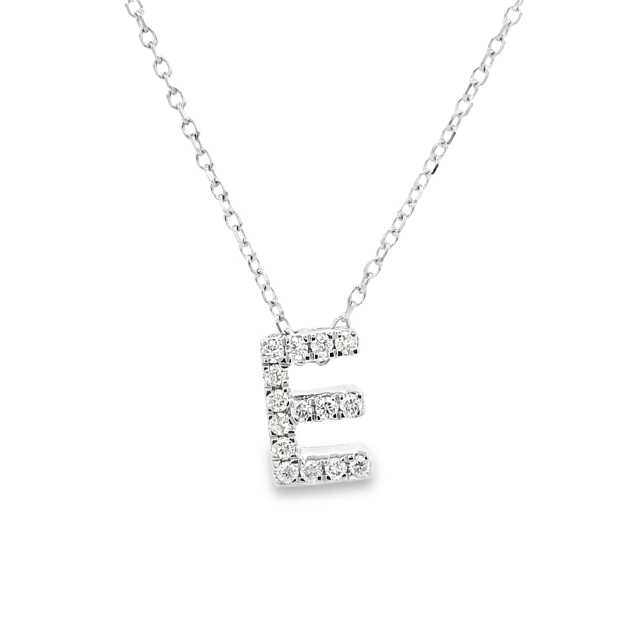 9ct White Gold Diamond Initial Pendant
