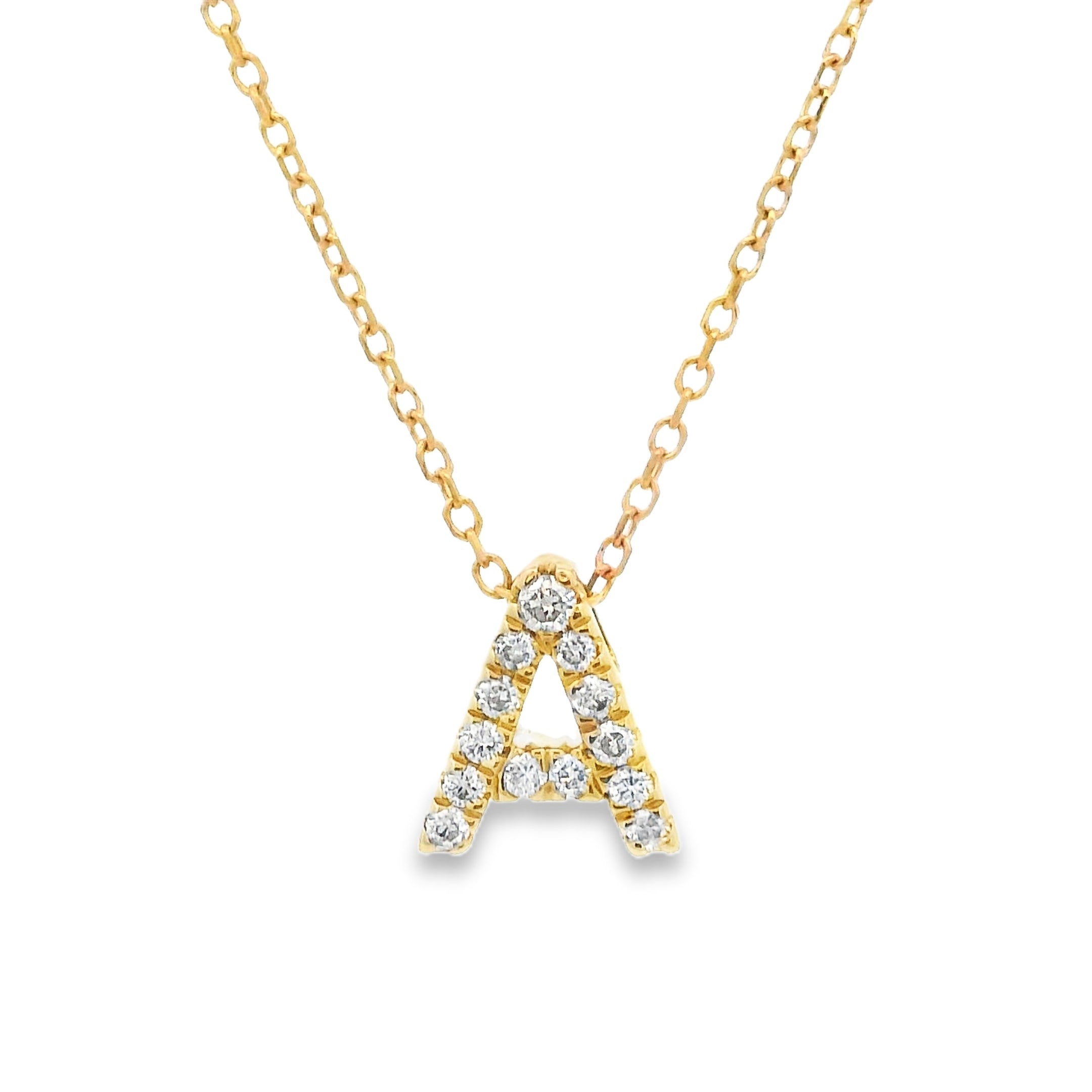 9ct Yellow Gold Diamond Initial Pendant