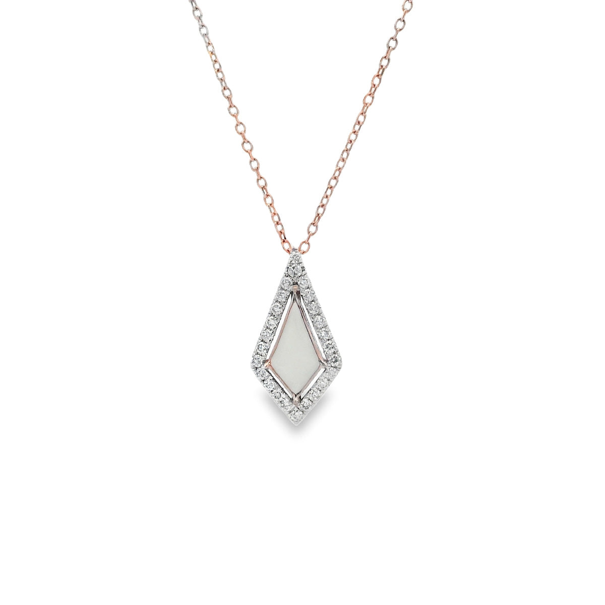 9ct Rose Gold Enamel and Diamond Pendant