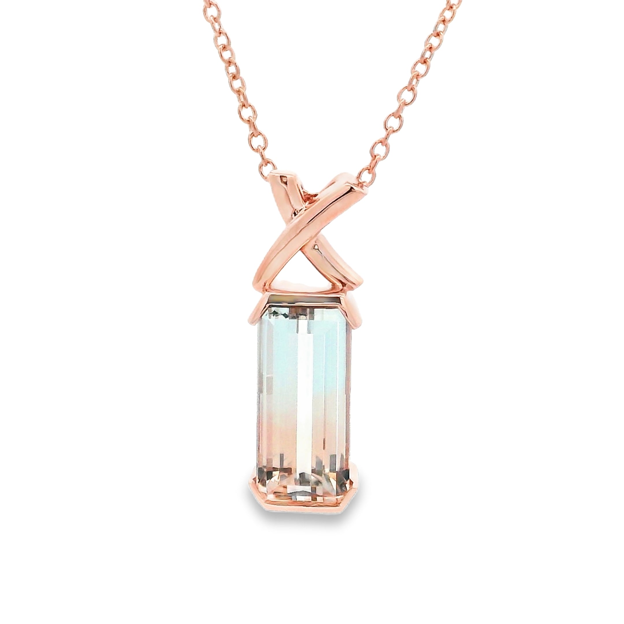 9ct Rose Gold Bi-Colour Topaz Pendant