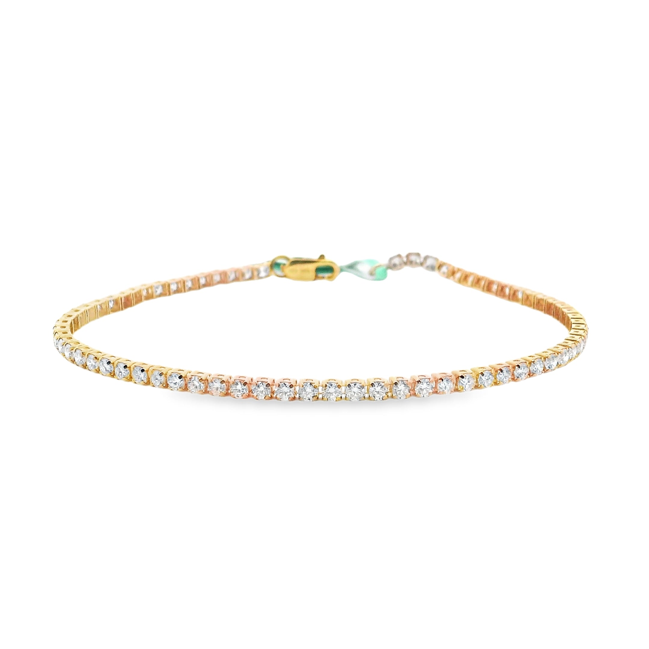 10ct Yellow Gold 2.25ct Petite Lab Grown Diamond Tennis Bracelet