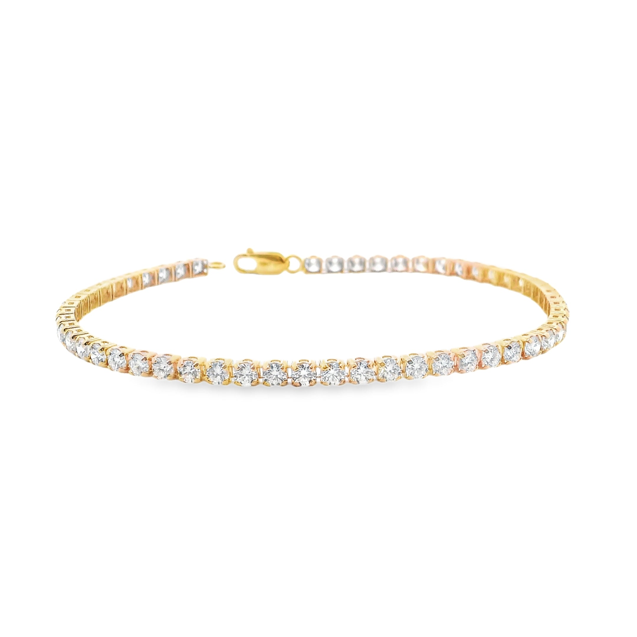 10ct Yellow Gold 3.85ct Petite Lab Grown Diamond Tennis Bracelet