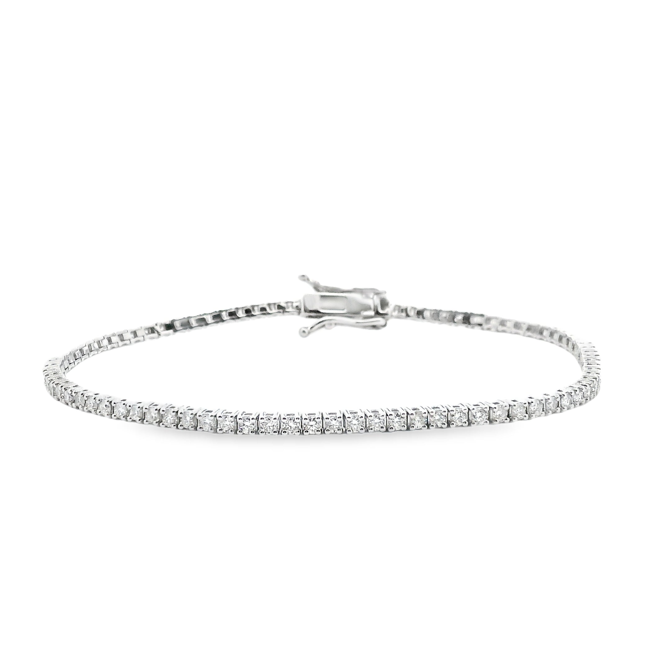 9ct White Gold 2.00ct Lab Grown Diamond Tennis Bracelet