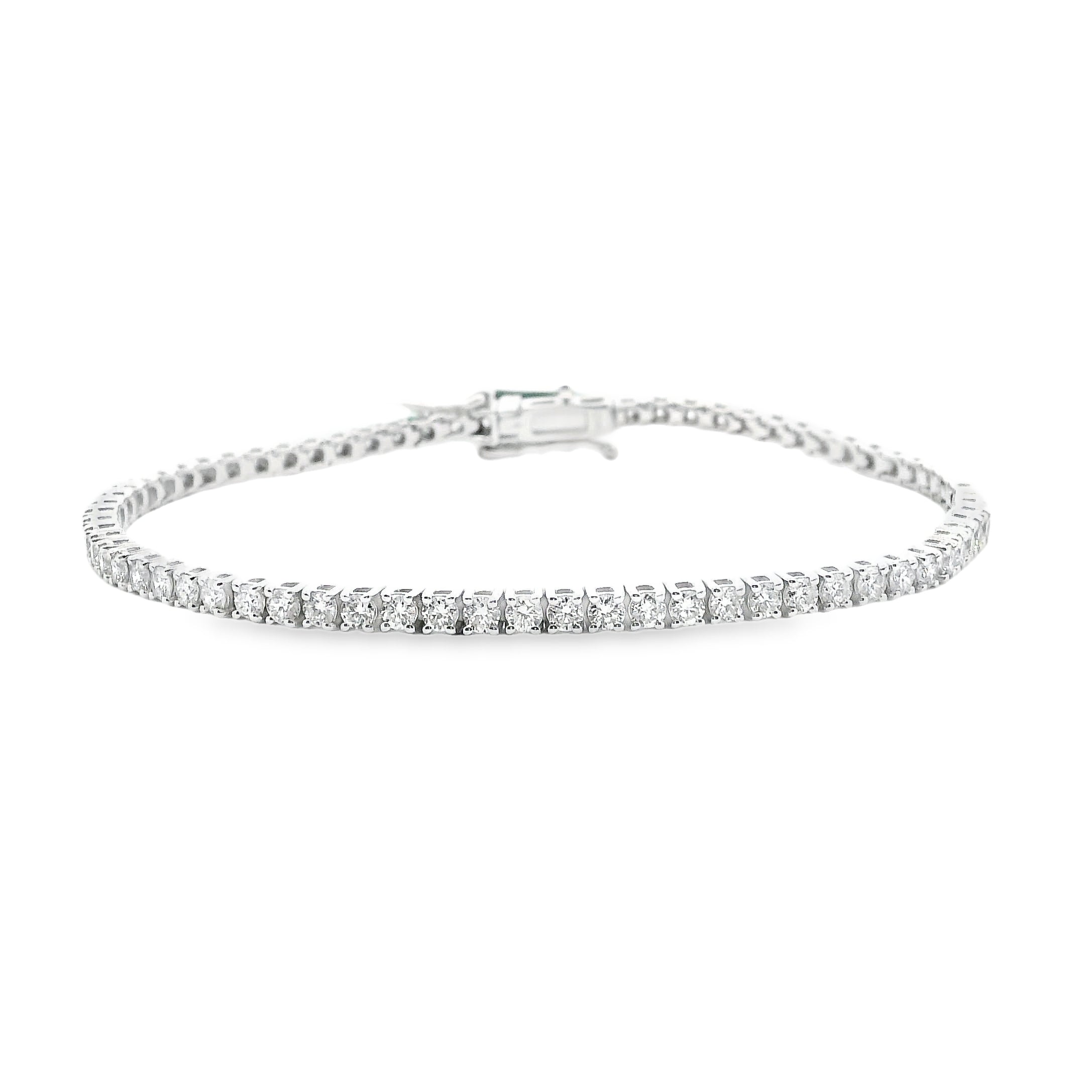 9ct White Gold 3.00ct Lab Grown Diamond Tennis Bracelet