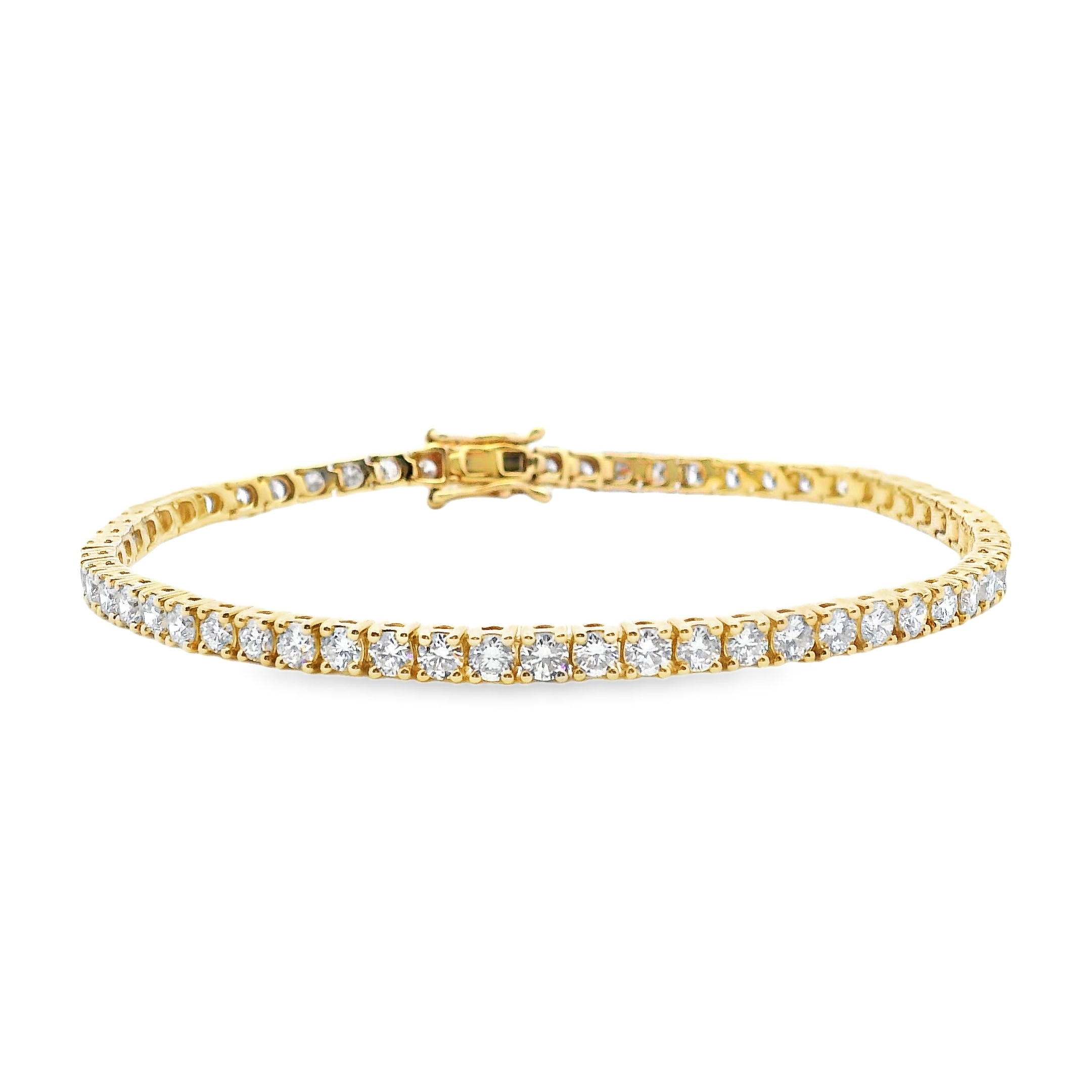 9ct Yellow Gold 5.00ct Lab Grown Diamond Tennis Bracelet