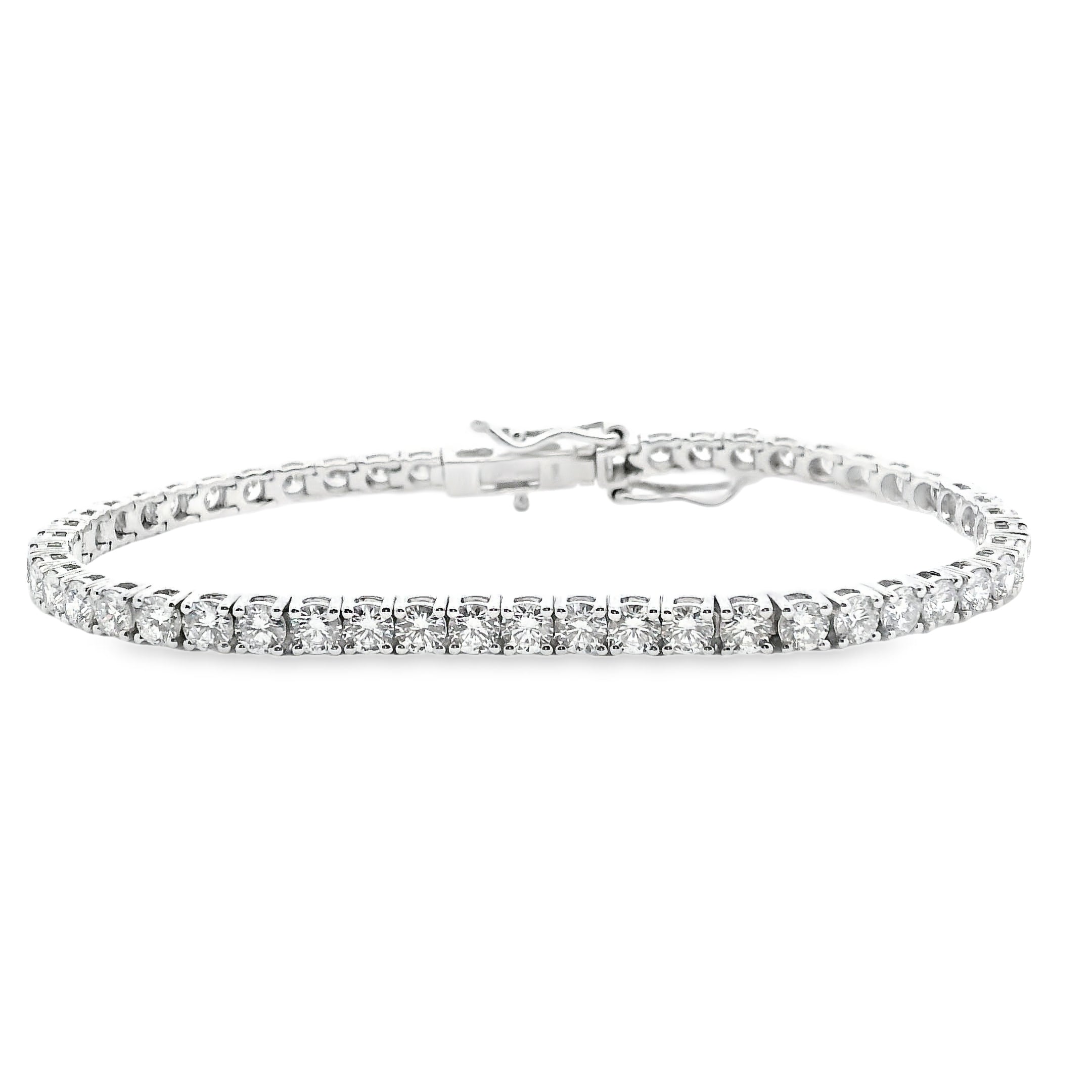 9ct White Gold 7.00ct Lab Grown Diamond Tennis Bracelet