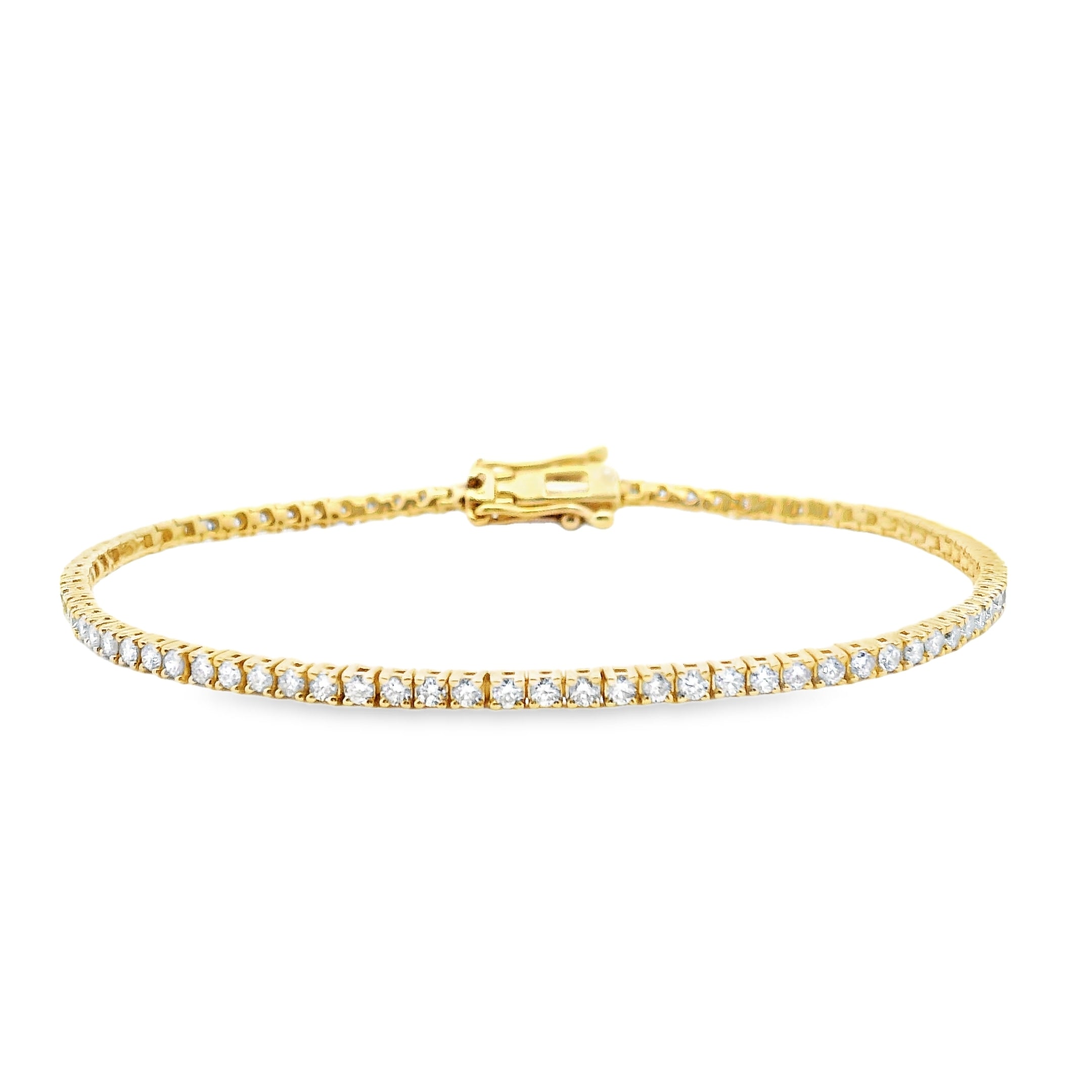 9ct Yellow Gold 2.00ct Diamond Tennis Bracelet