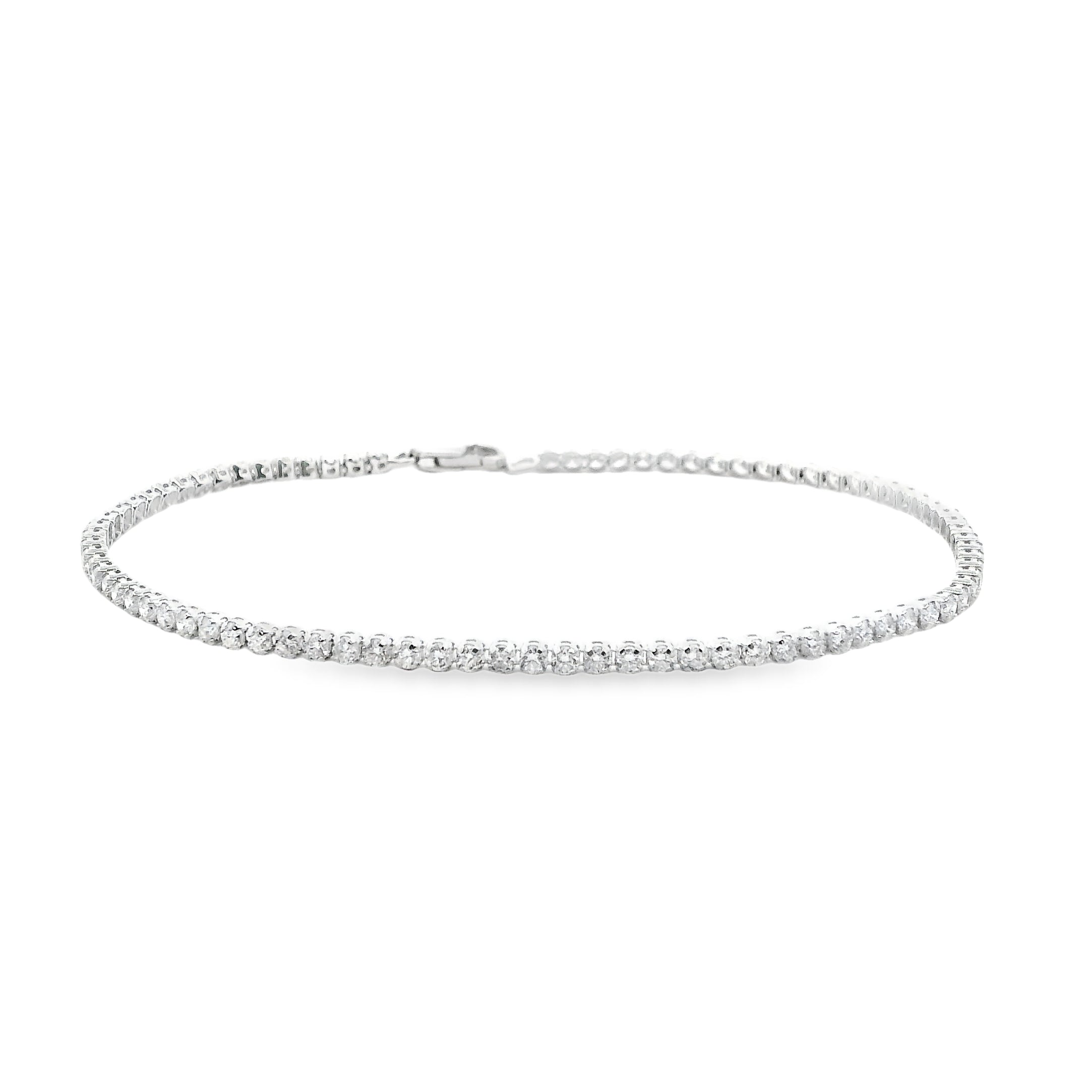 10ct White Gold 1.75ct Petite Lab Grown Diamond Tennis Bracelet