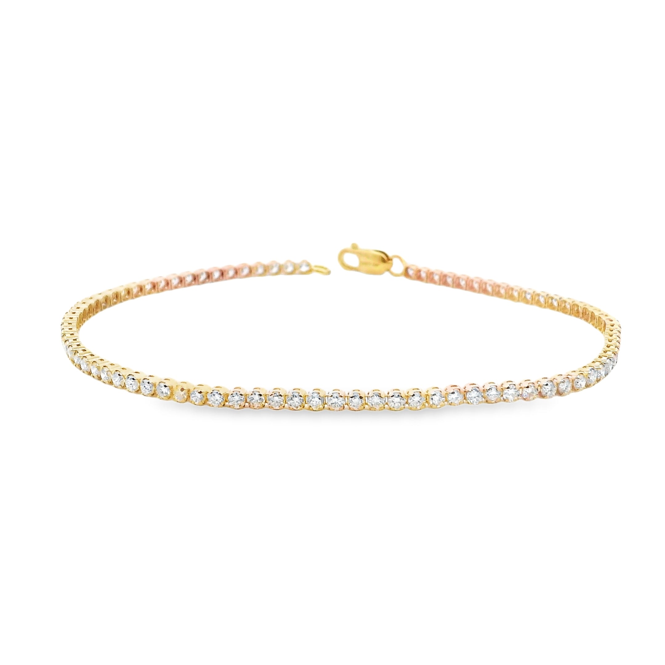 10ct Yellow Gold 1.75ct Petite Lab Grown Diamond Tennis Bracelet