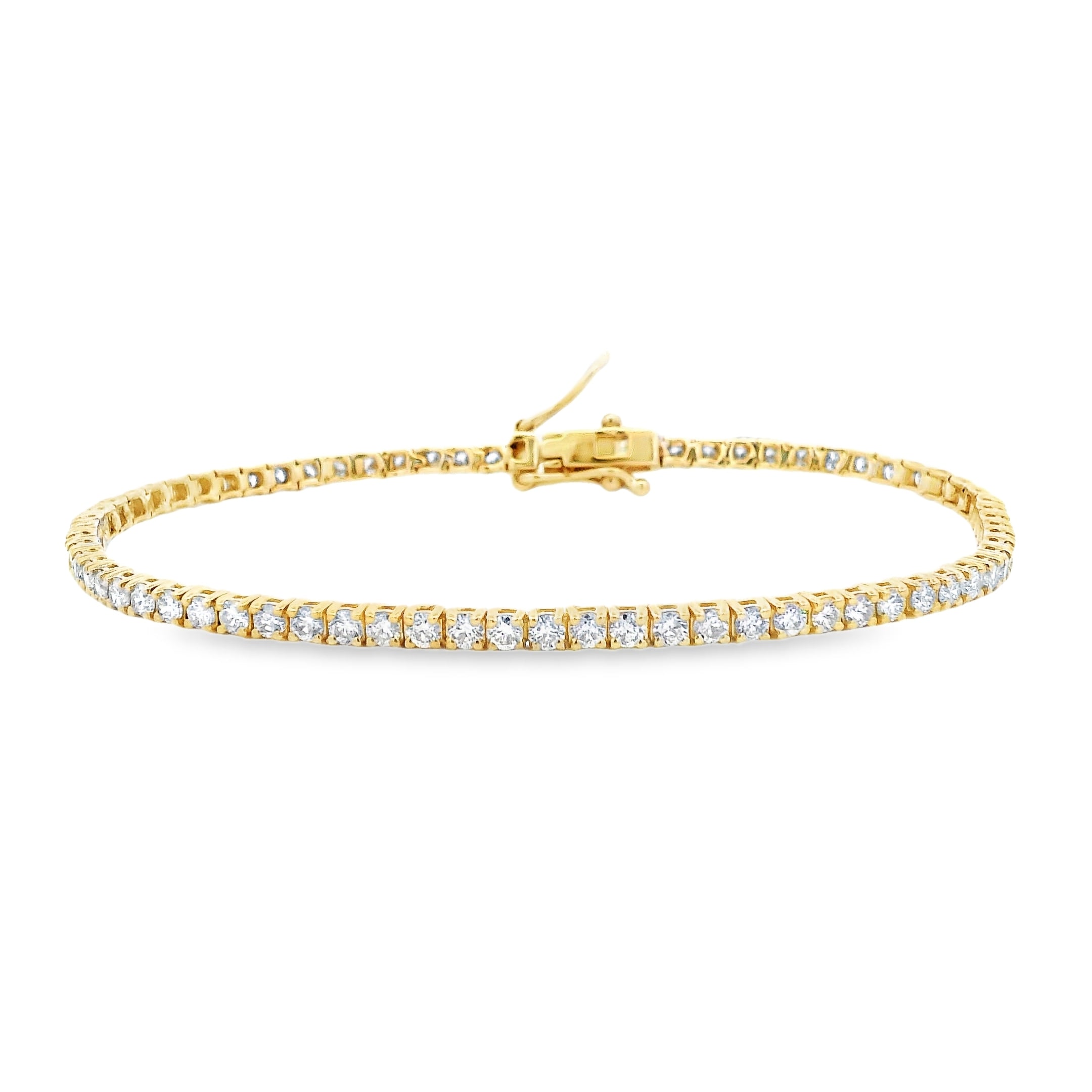 9ct Yellow Gold 3.00ct Diamond Tennis Bracelet
