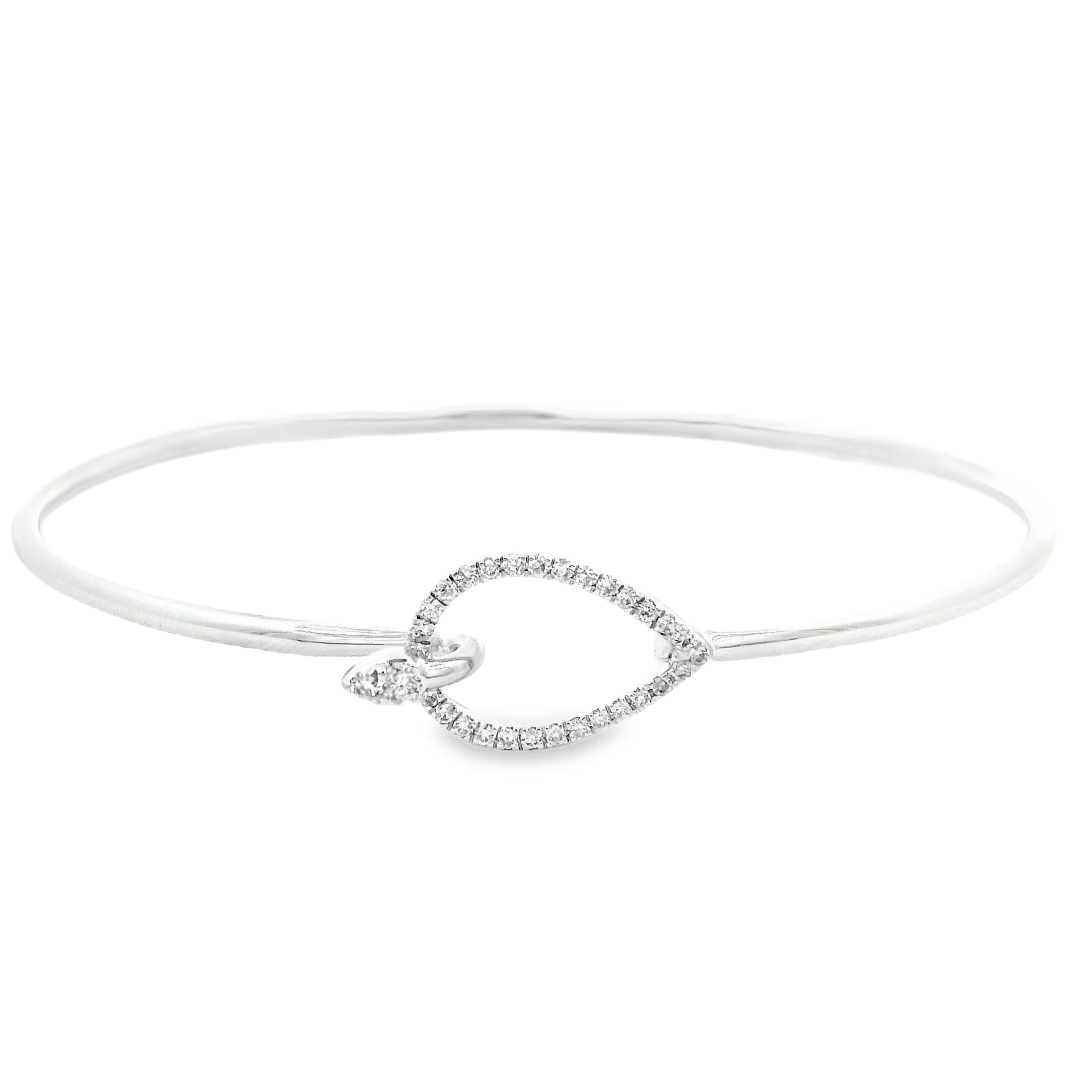 10ct White Gold & Diamond Bangle