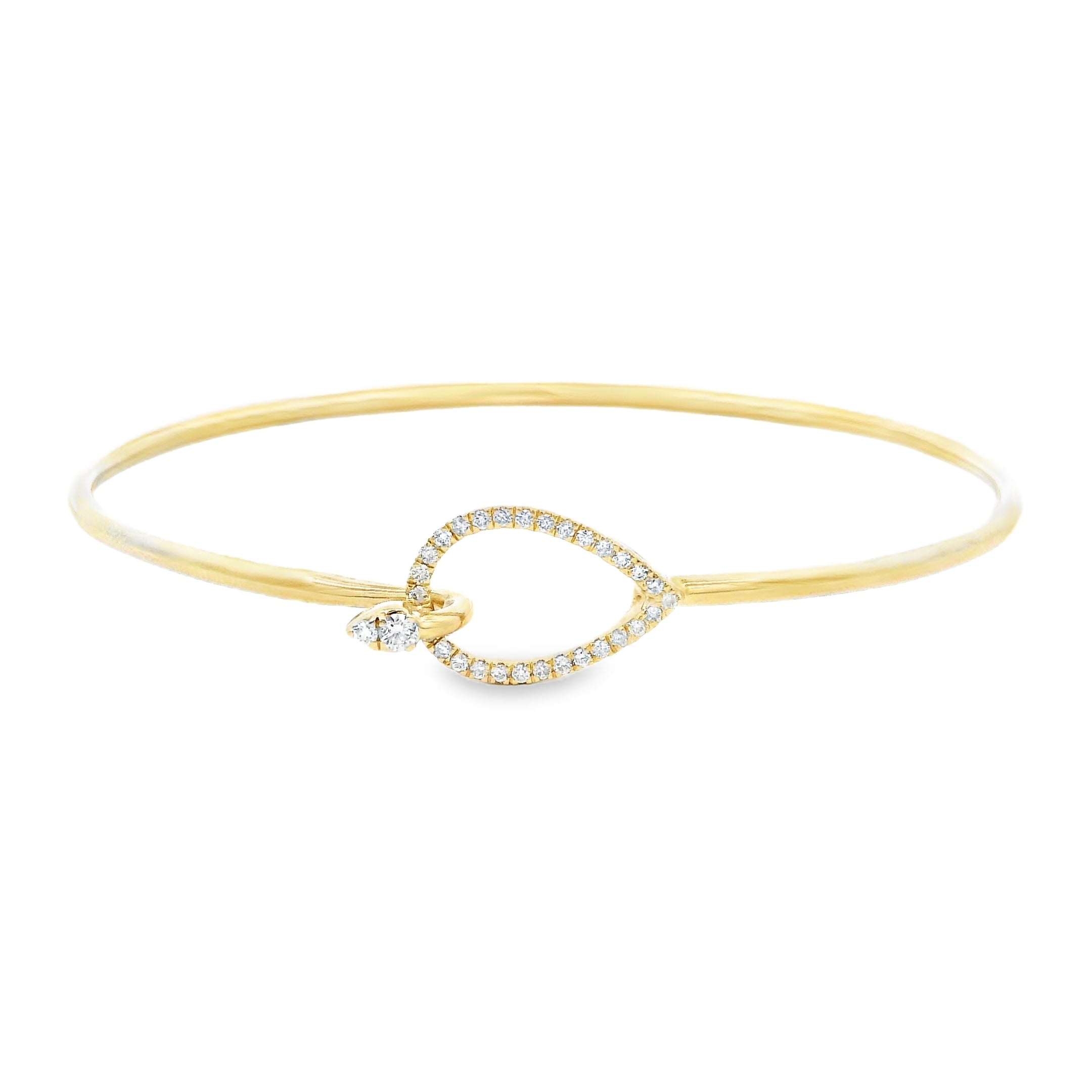10ct Yellow Gold & Diamond Bangle