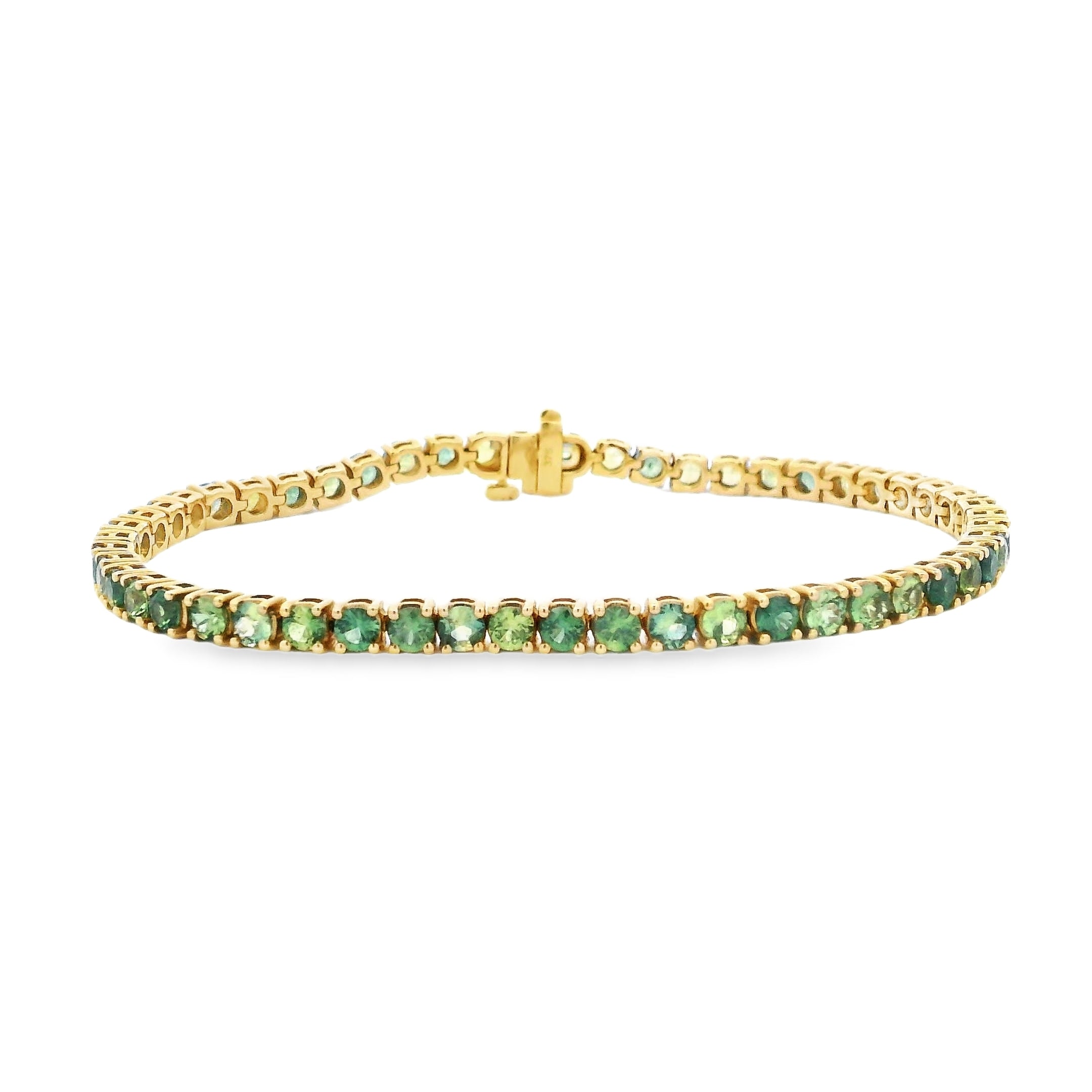 9ct Yellow Gold Multi-Colour Sapphire Tennis Bracelet