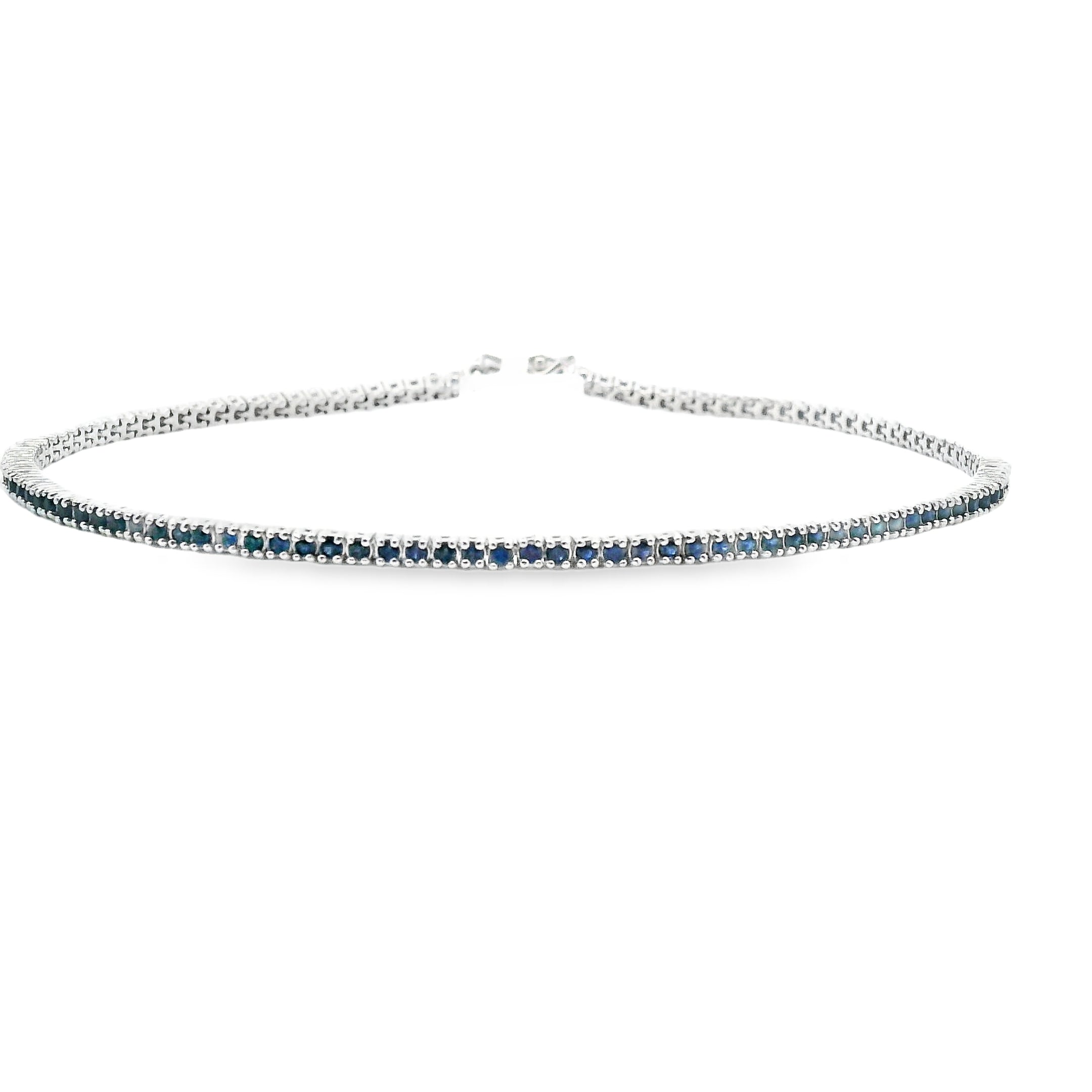 18ct White Gold Sapphire Tennis Bracelet